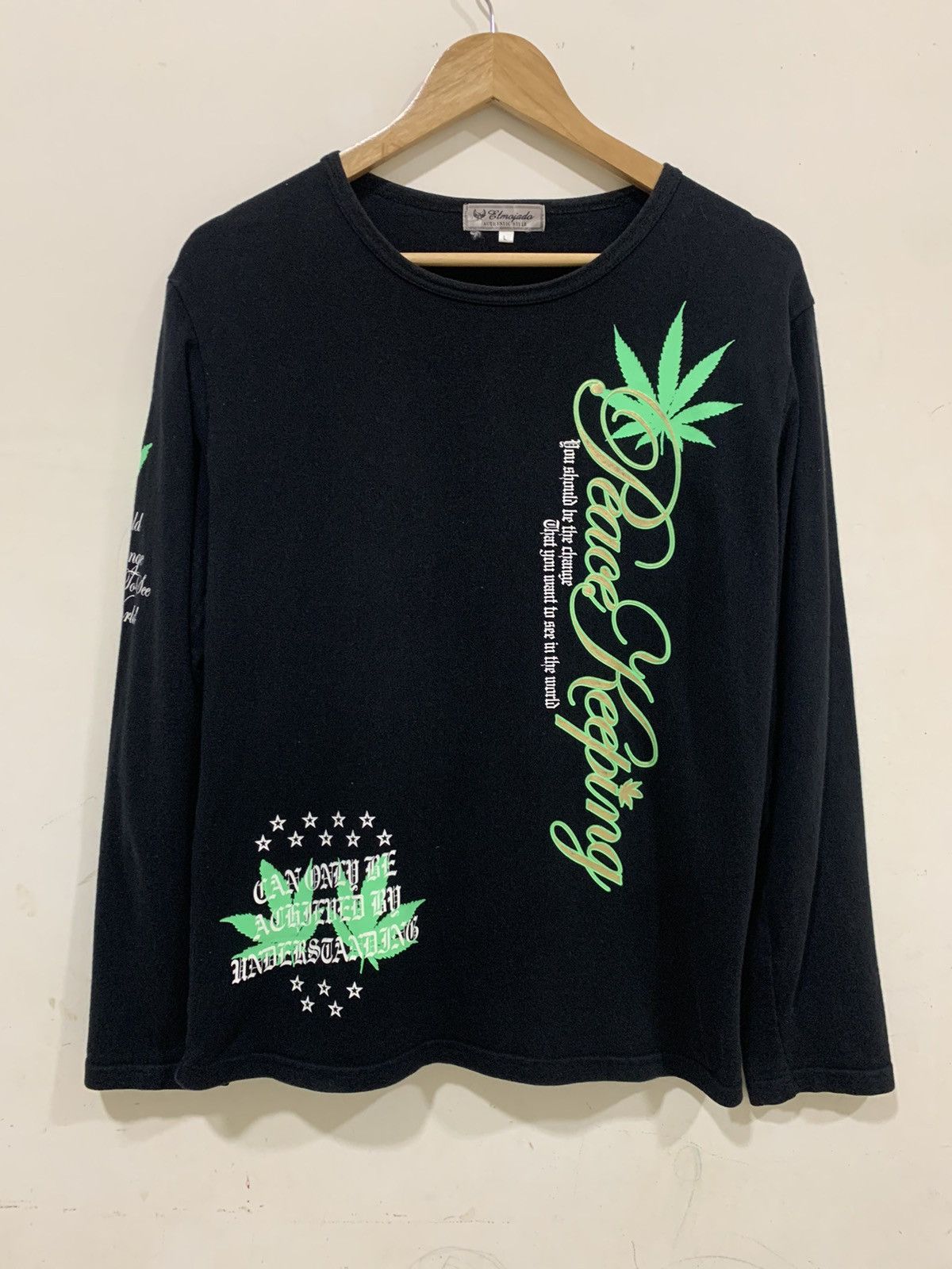 If Six Was Nine Peace Keeping Marijuana Printed Black L Size US L / EU 52-54 / 3 - 2 Thumbnail