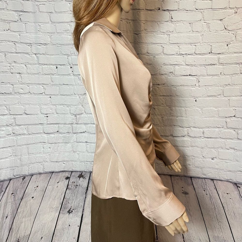Elie Tahari NWT New $245 Elie Tahari Silk Ruched Front Beige Blouse Siz Size S / US 4 / IT 40 - 3 Thumbnail