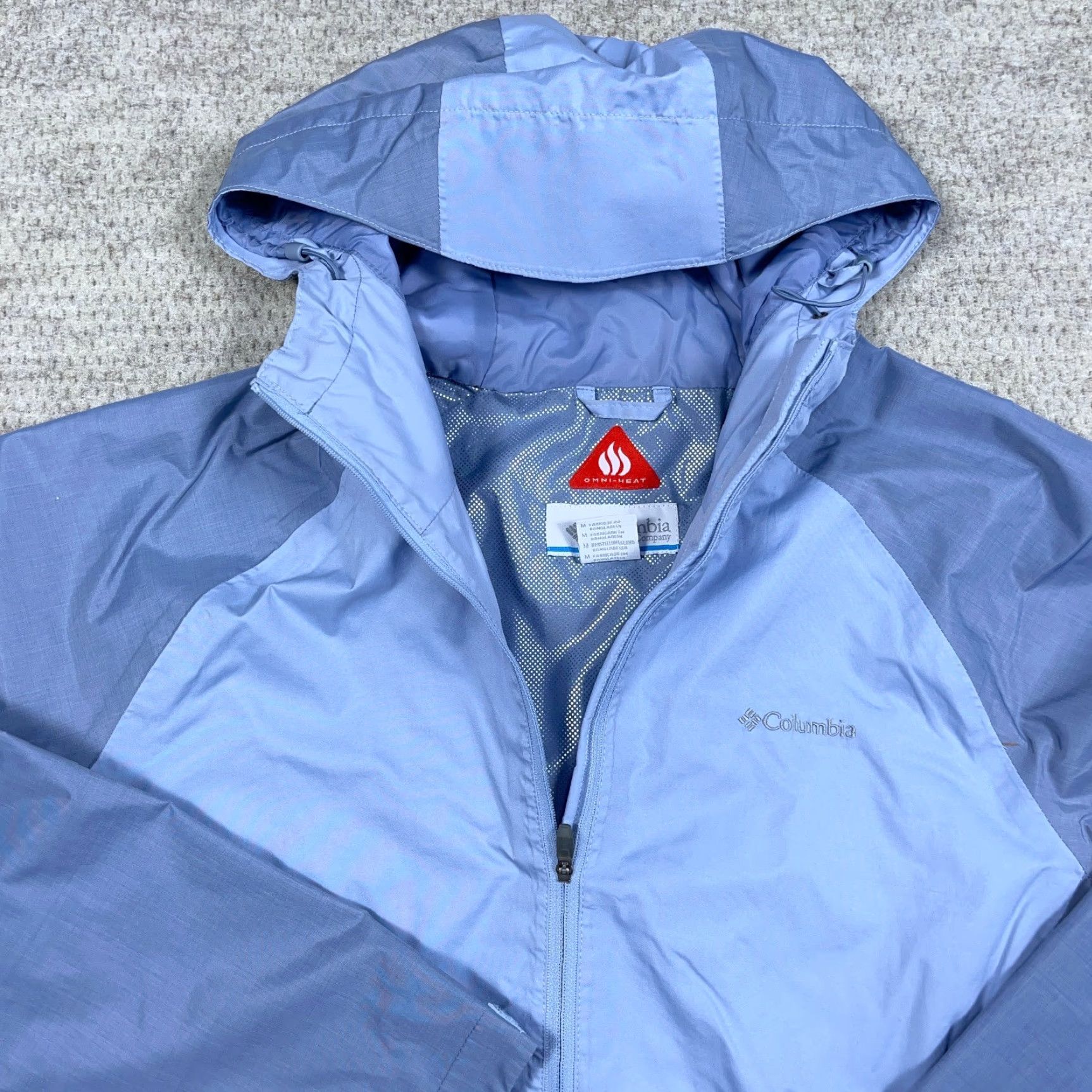 Vintage Columbia Jacket Women Medium Light Blue Omni Heat Windbreaker Rain Coat Size M / US 6-8 / IT 42-44 - 2 Thumbnail