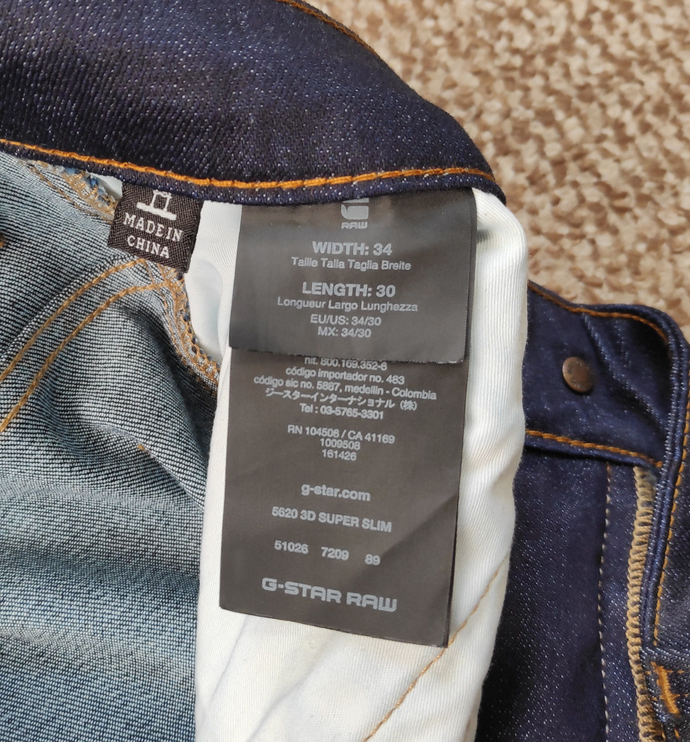 G-Star G-Star Raw 5620 3D Super Slim Biker Denim Jeans sz W34 L30 Size US 34 / EU 50 - 8 Thumbnail