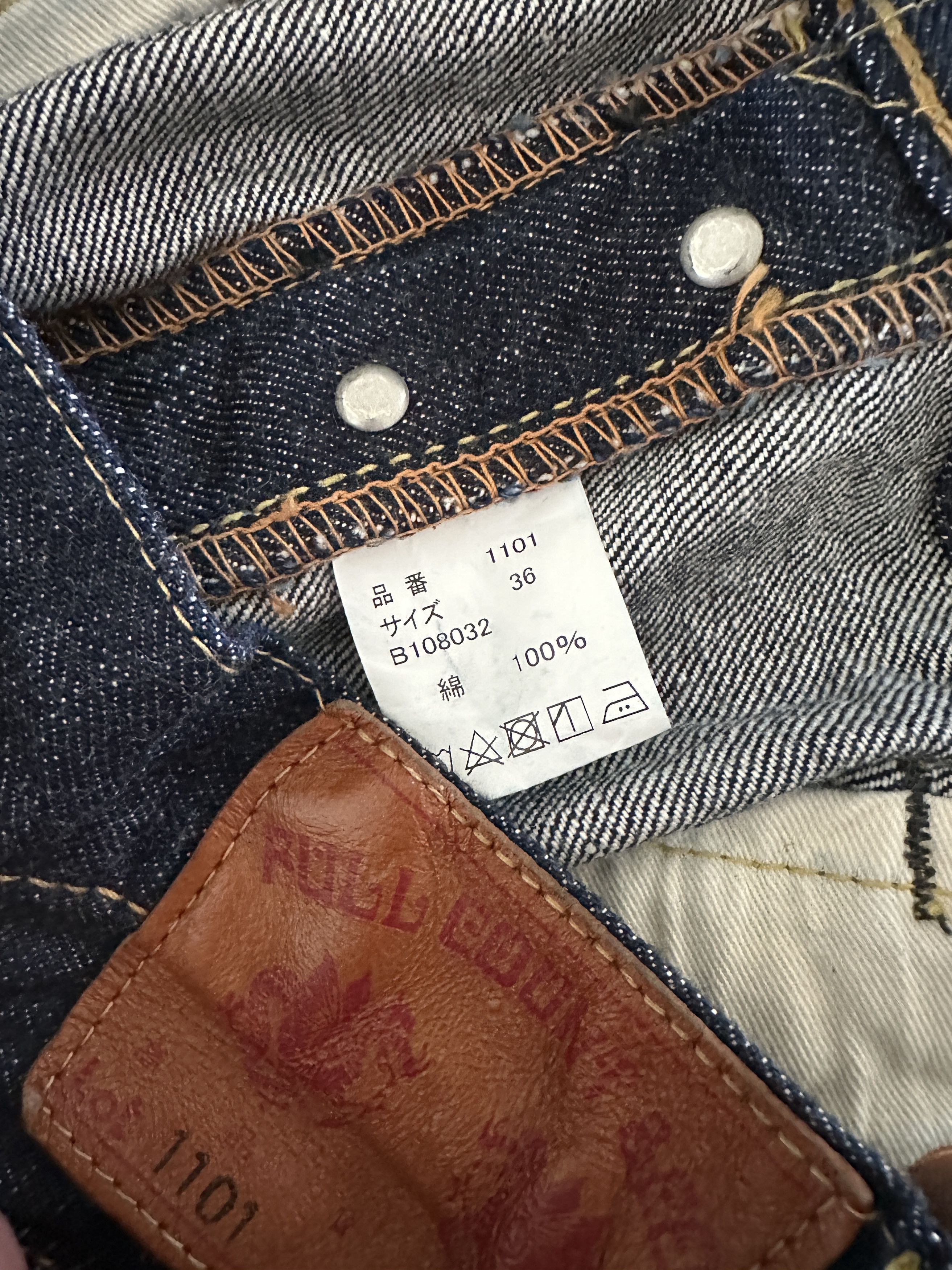 Full Count & Co. 1101W Straight Denim Jeans Size US 36 / EU 52 - 3 Thumbnail