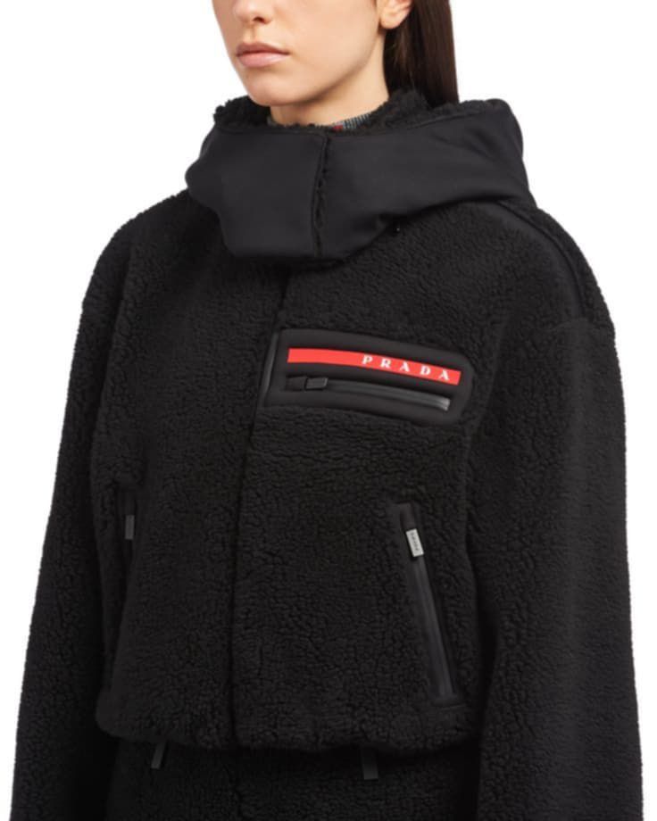 Prada Prada Recycled Technical Fleece Sherpa Hoodie Jacket Size US L / EU 52-54 / 3 - 3 Thumbnail