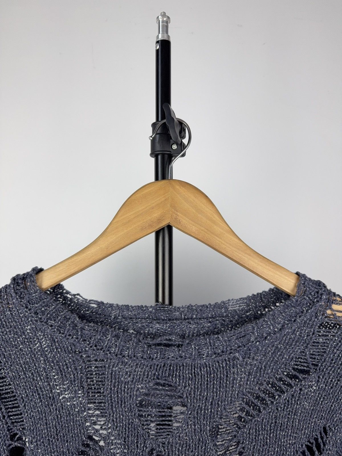 Japanese Brand Distressed Knit Crop Top Avant-Garde Grunge Y2K Style Grey Size S / US 4 / IT 40 - 4 Thumbnail