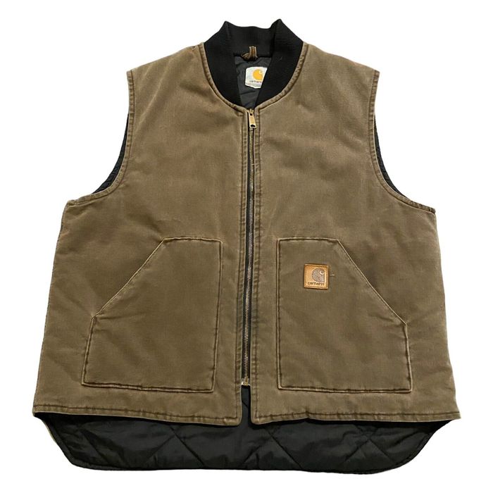 Vintage Vintage Carhartt Vest Large 90s USA Quilted Duck Faded