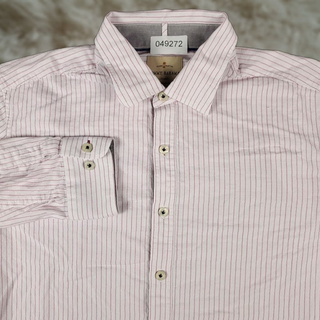 Tommy Bahama Tommy Bahama Shirt Mens Size Large Pink Striped Casual Button Up Long Sleeve Size US L / EU 52-54 / 3 - 1 Thumbnail