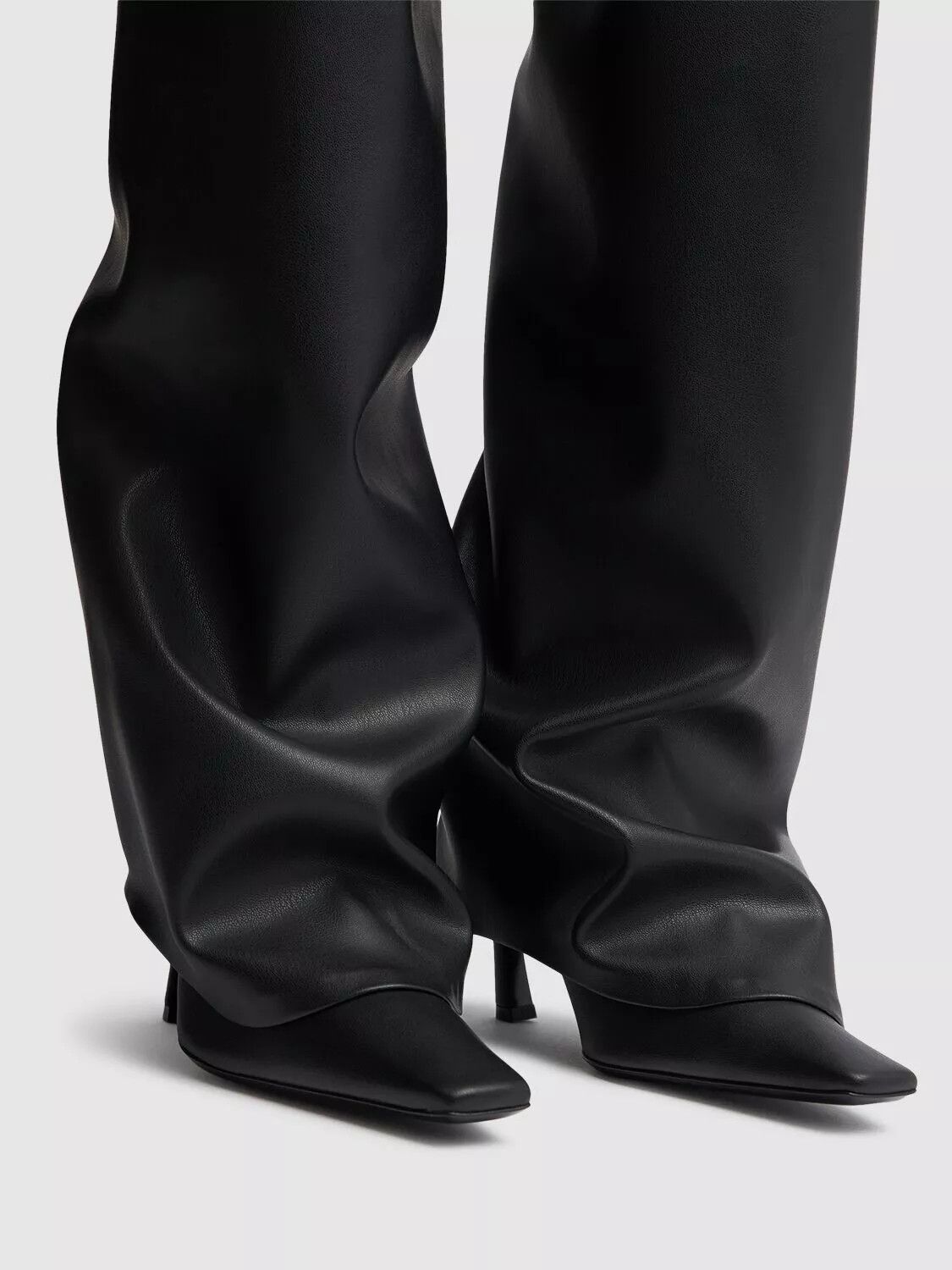 ATTICO Robin Black Leather Thigh High 95mm Boots New