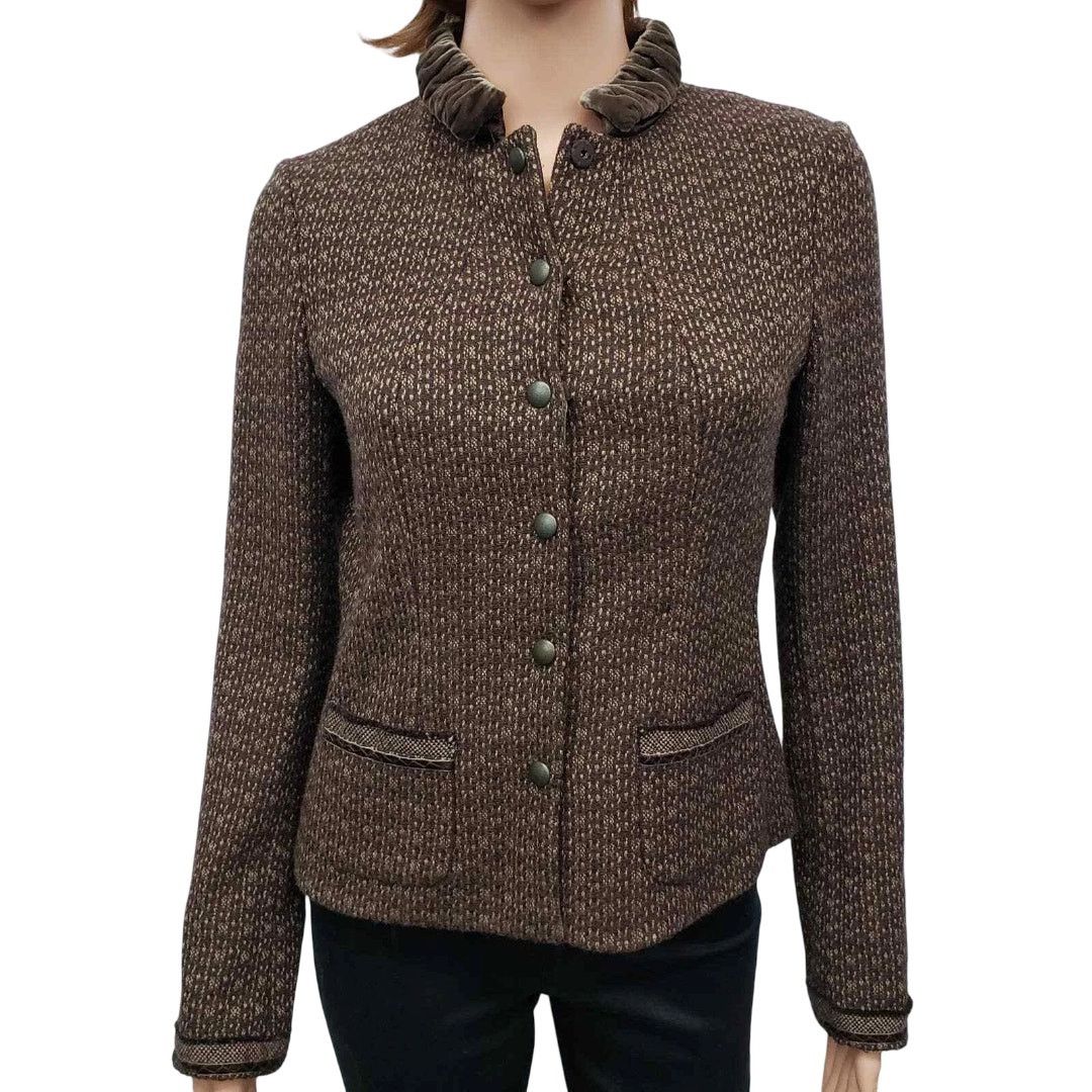 Elie Tahari Elie Tahari Tweed Blazer Jacket Velvet Trim Reversible XS/S Size XS / US 0-2 / IT 36-38 - 3 Thumbnail