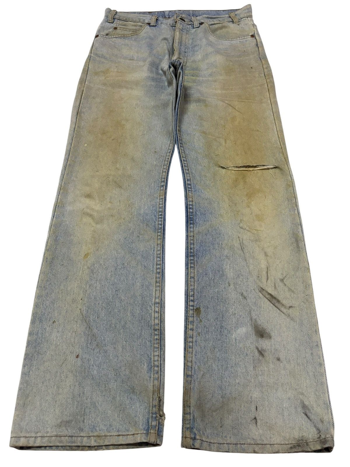 Vtg 80s Raw Levis 517 Orange Tag Distressed Jeans