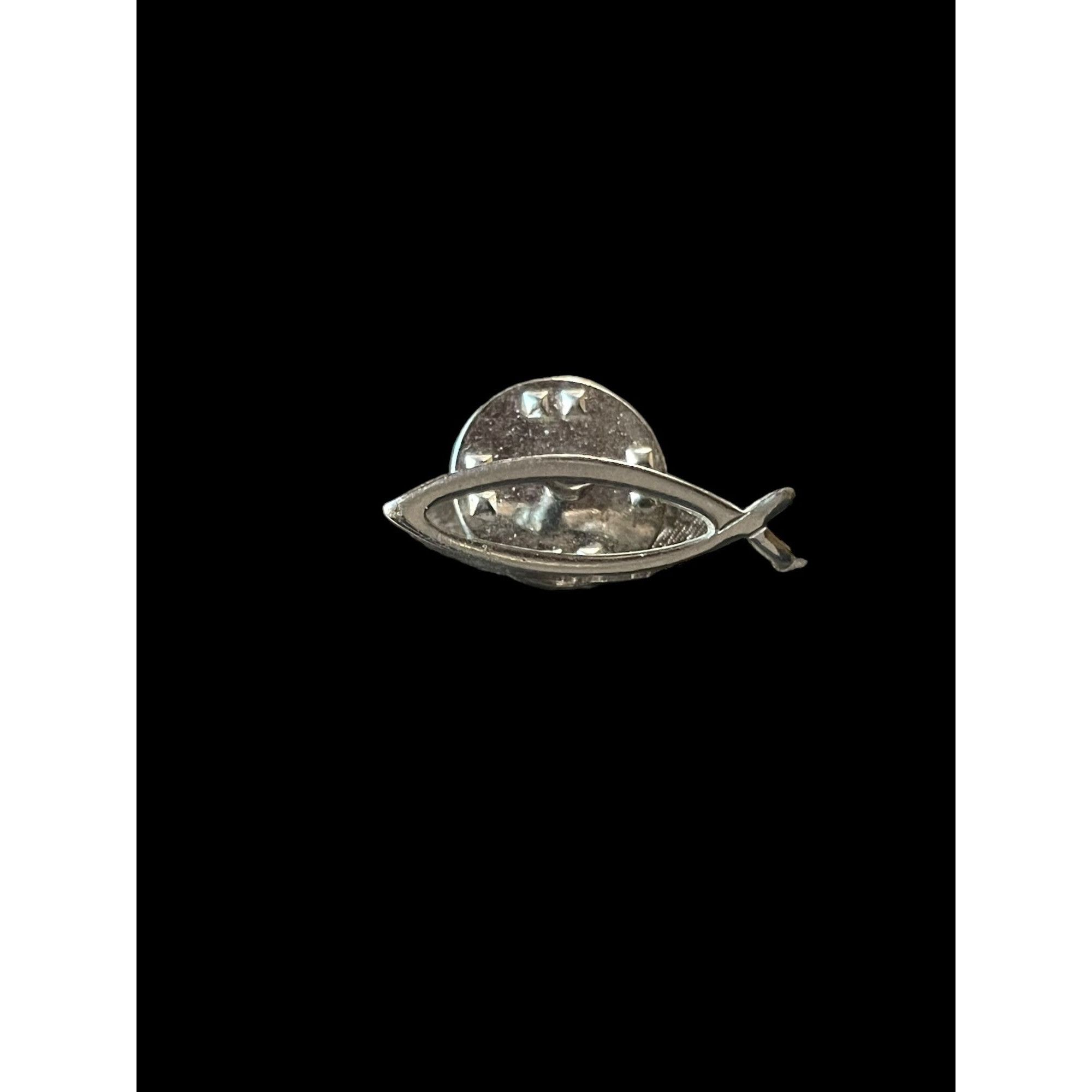Vintage Silver Tone Jesus Ichthyic Fish Symbol Religious Brooch Pin Size ONE SIZE - 1 Thumbnail