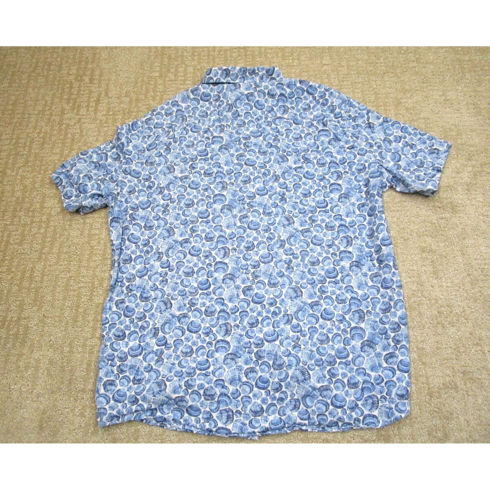 Southern Tide Southern Tide Shirt Men Large Blue Geometric Short Sleeve Linen Rayon Sea Life Size US L / EU 52-54 / 3 - 3 Thumbnail