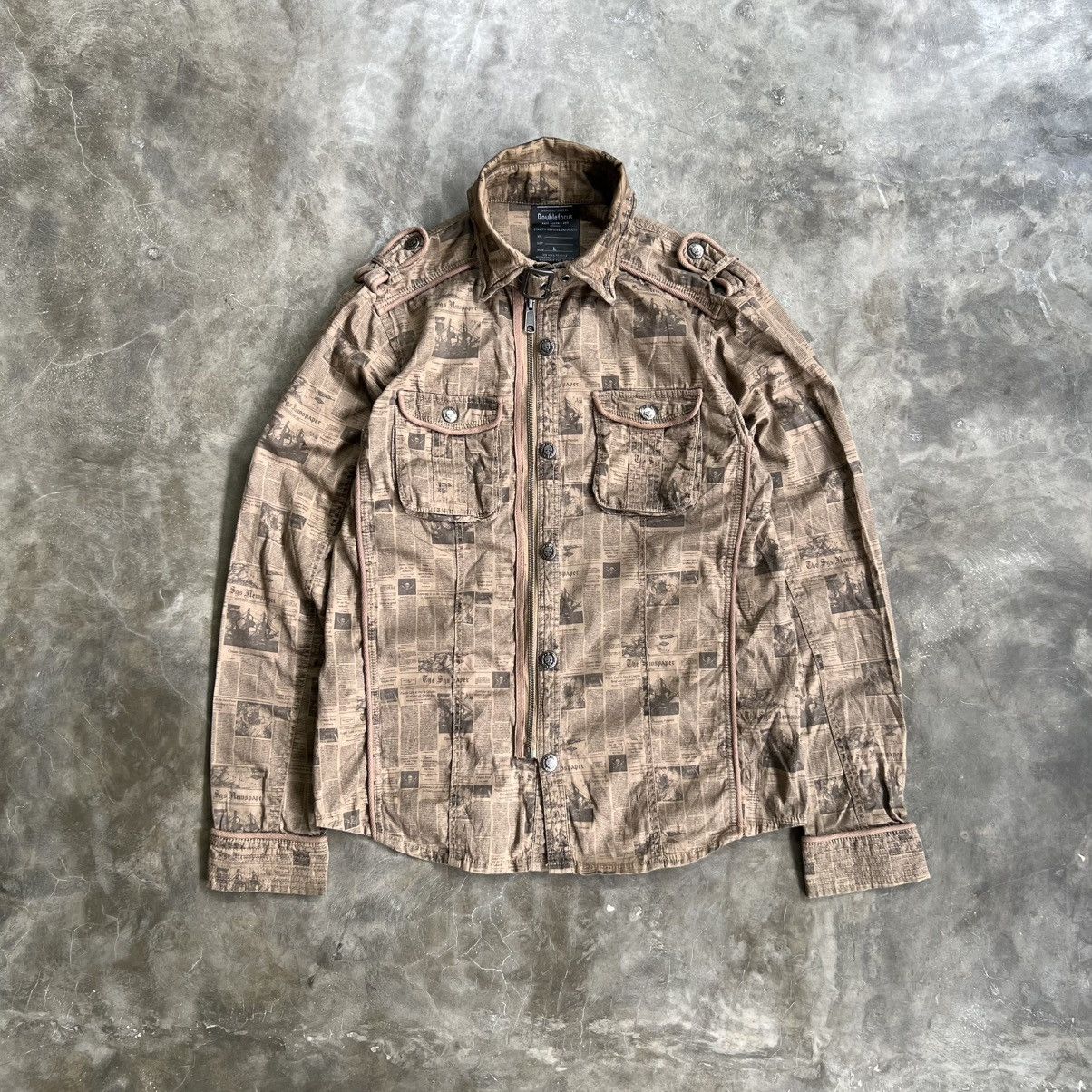 Seditionaries Doublefocus News Paper Skull Neck Belt Jacket Size US L / EU 52-54 / 3 - 1 Thumbnail