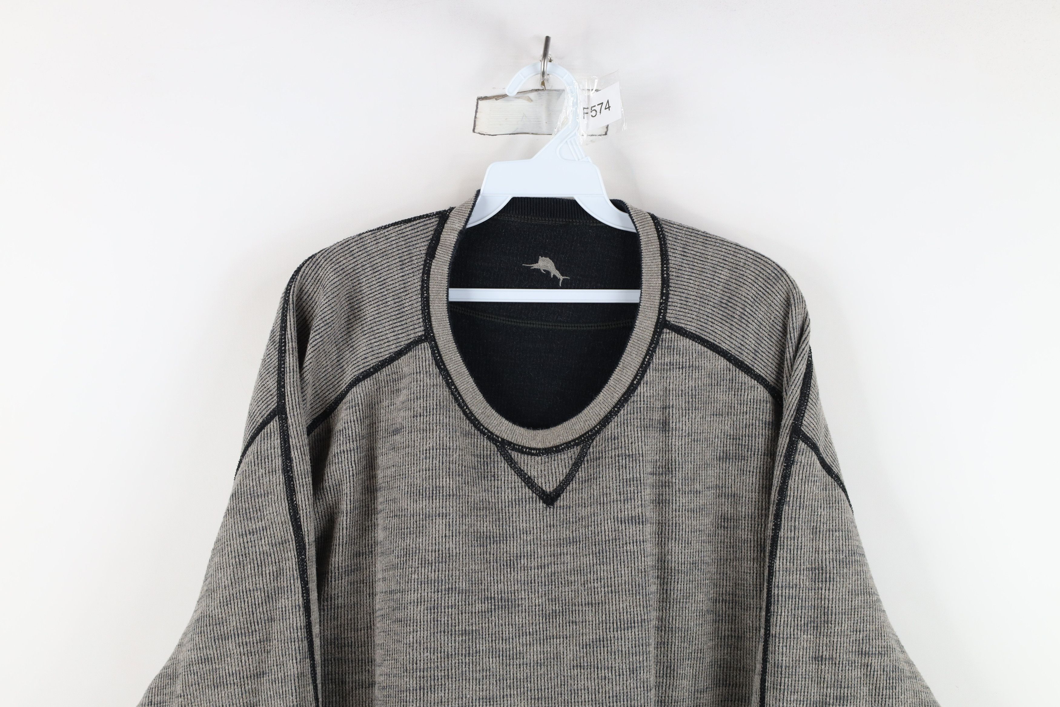Tommy Bahama Vintage Tommy Bahama Reversible Crewneck Sweater Dark Gray Size US XXL / EU 58 / 5 - 12 Thumbnail