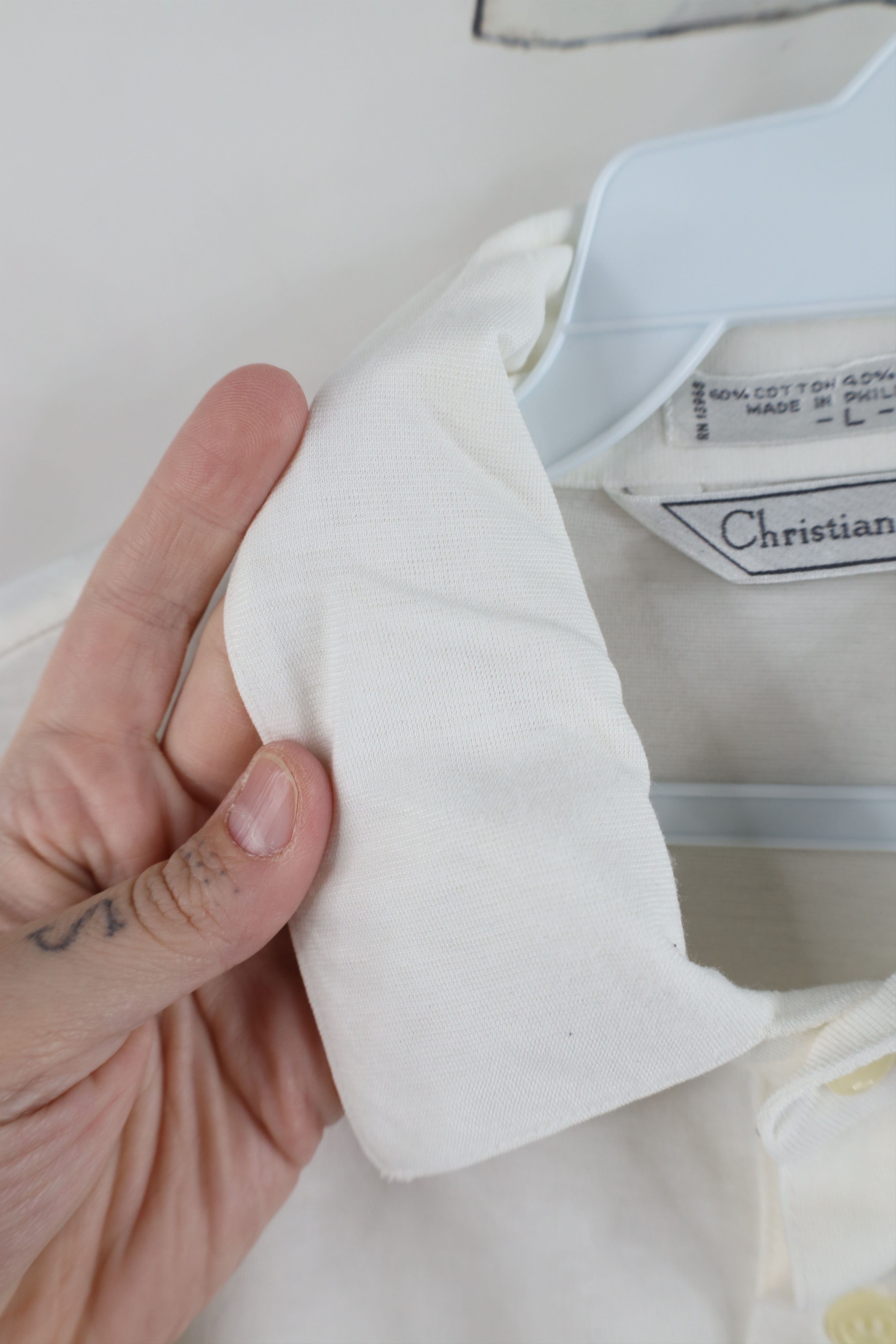 Christian Dior Monsieur × Vintage Vintage 80s 90s Christian Dior Knit Golf Polo Shirt White Size US L / EU 52-54 / 3 - 10 Thumbnail