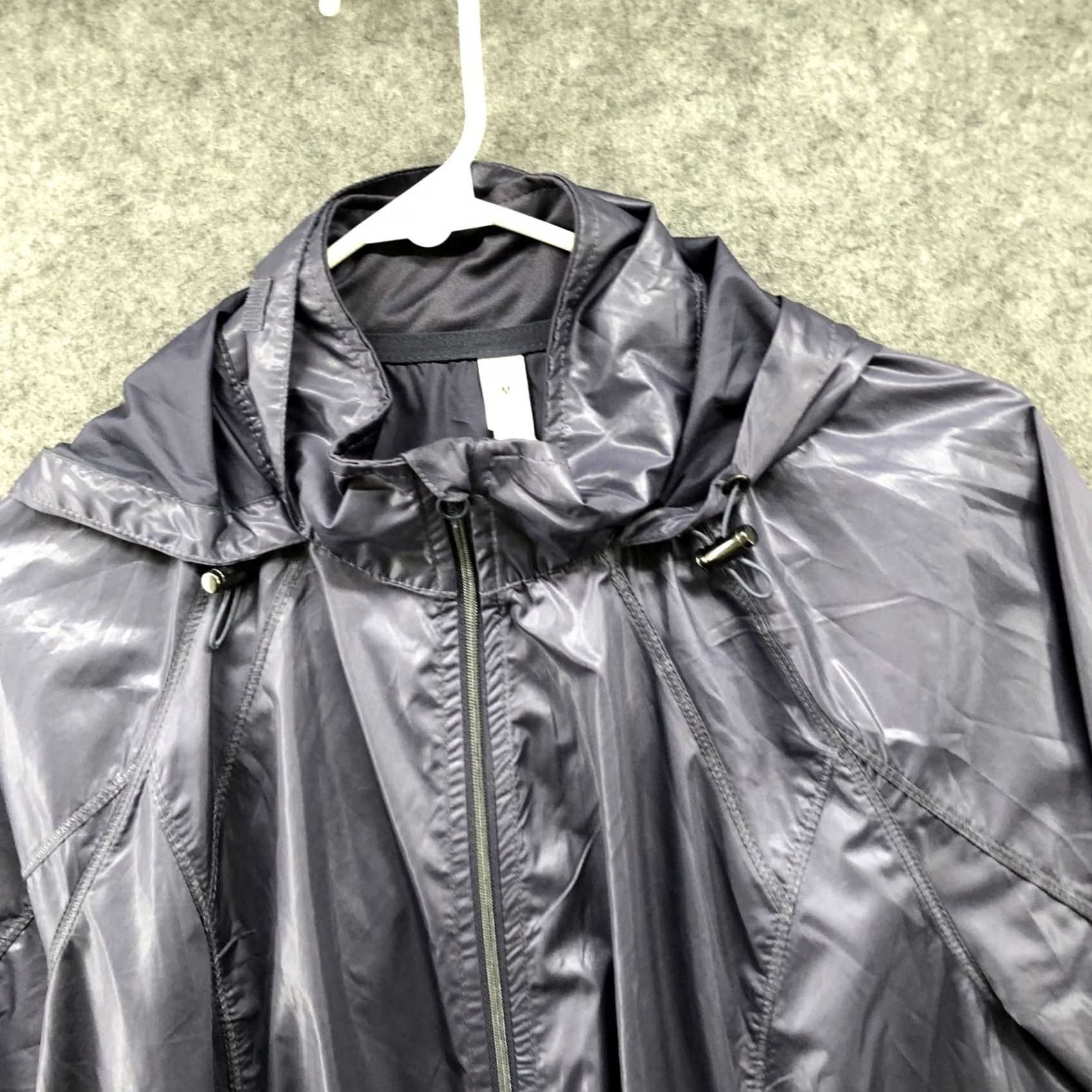 Layer 8 Layer 8 Windbreaker Jacket Womens M Lightweight Packable Hooded Purple Zip Size M / US 6-8 / IT 42-44 - 3 Thumbnail