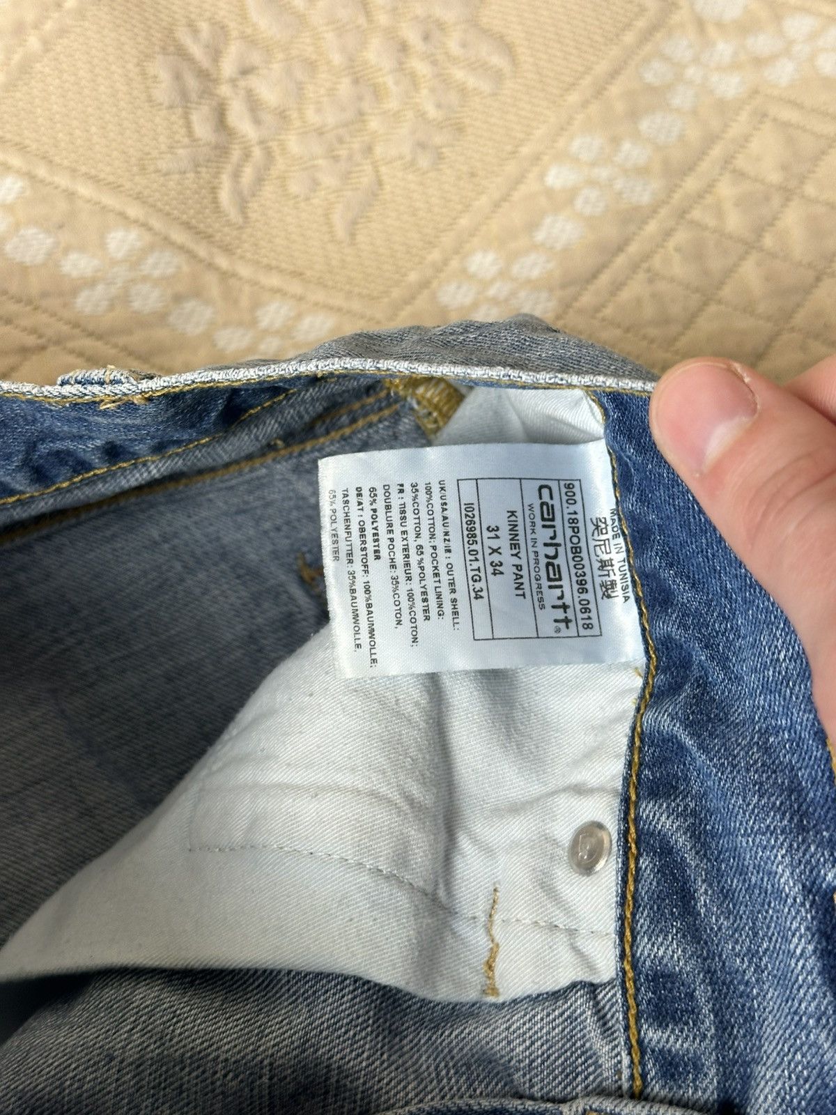 Carhartt 🔥 Carhartt Vintage Logo Denim Jeans Pants Trousers Blue Size US 31 - 7 Thumbnail