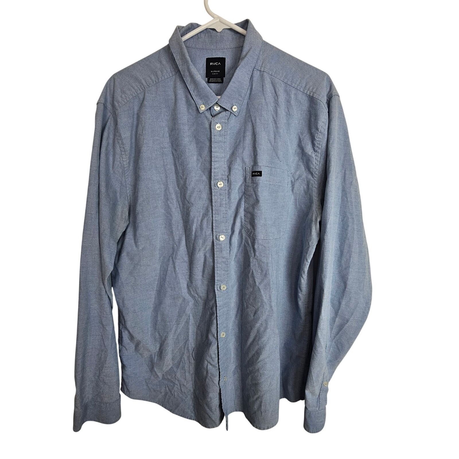 RVCA RVCA Mens Button Down Cotton Shirt Sz XL Slim Fit Minimalist Size US XL / EU 56 / 4 - 1 Thumbnail