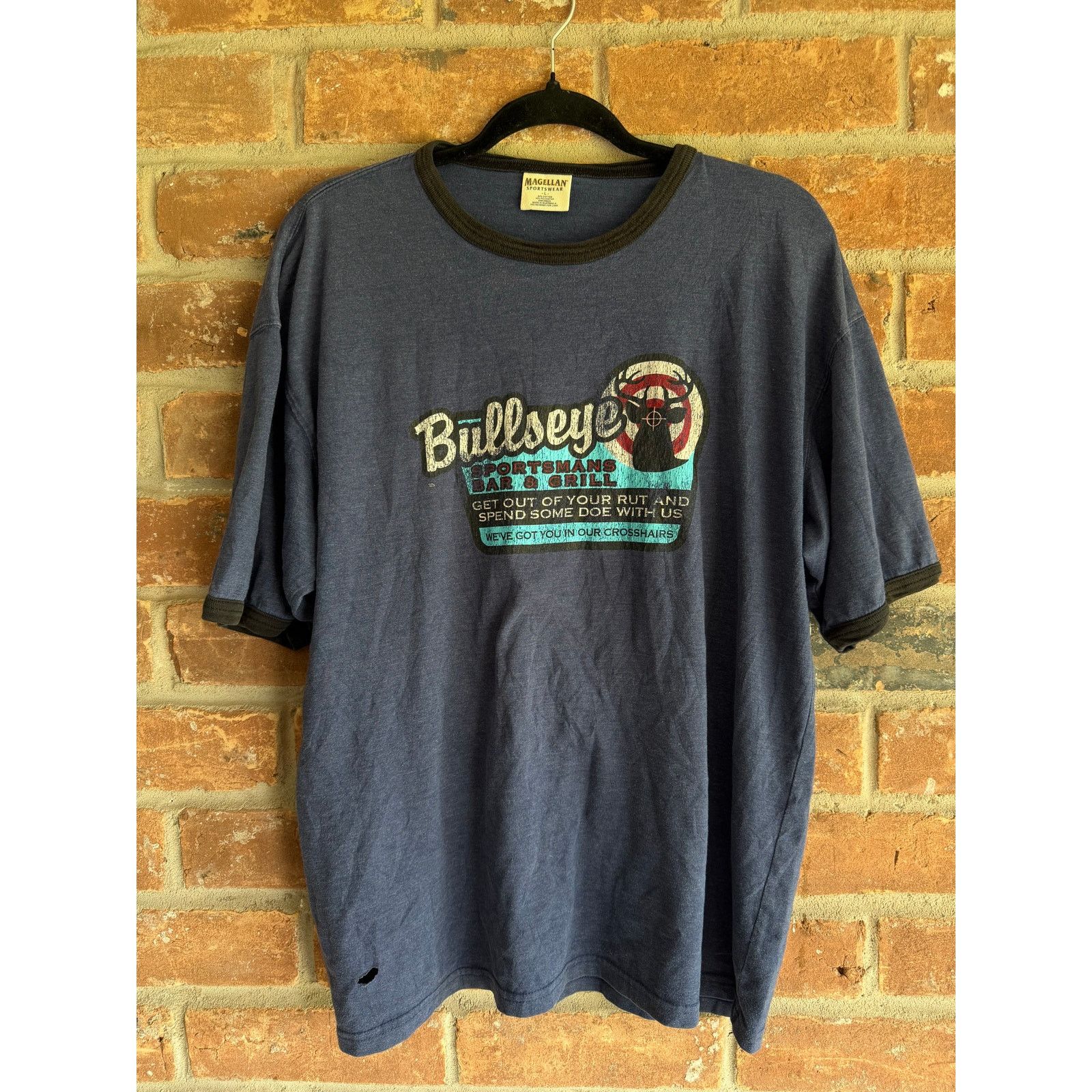 Vintage Vintage Bullseye Hunting Ringer Tee Magellan USA Size US L / EU 52-54 / 3 - 1 Thumbnail
