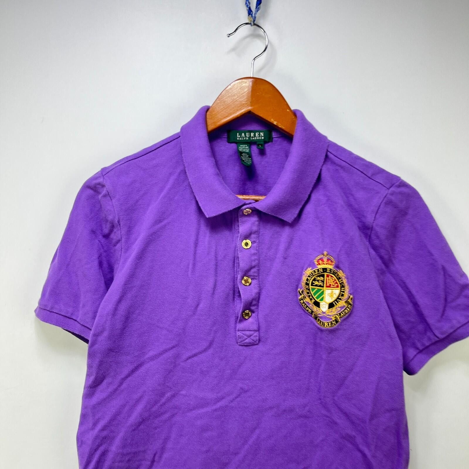 Lauren Ralph Lauren Vintage Lauren Ralph Lauren Crest Shirt Women Large Polo Size L / US 10 / IT 46 - 2 Thumbnail