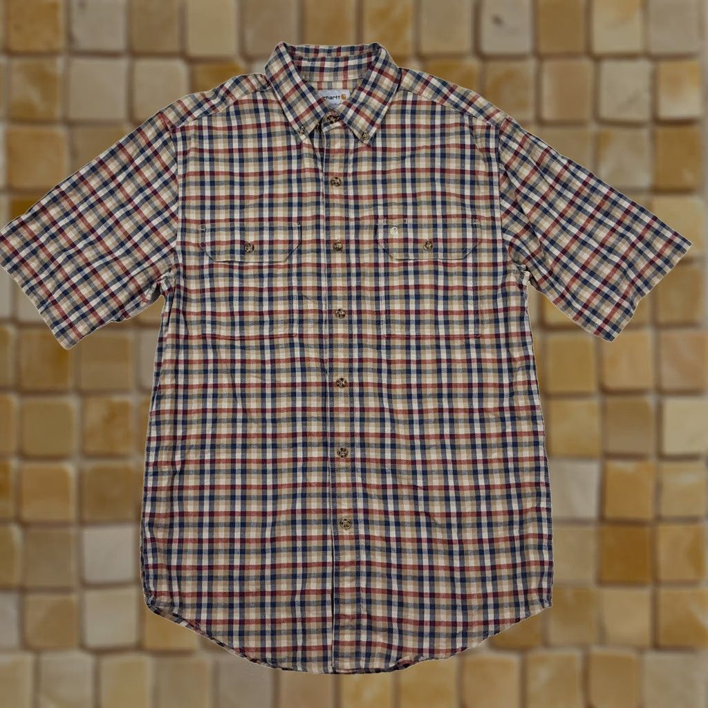 Carhartt VINTAGE Carhartt Plaid Workwear Shirt Mens M Button-Up Collared Short Sleeve Button Down American Logo 90s Workwear Mens Size US M / EU 48-50 / 2 - 1 Thumbnail
