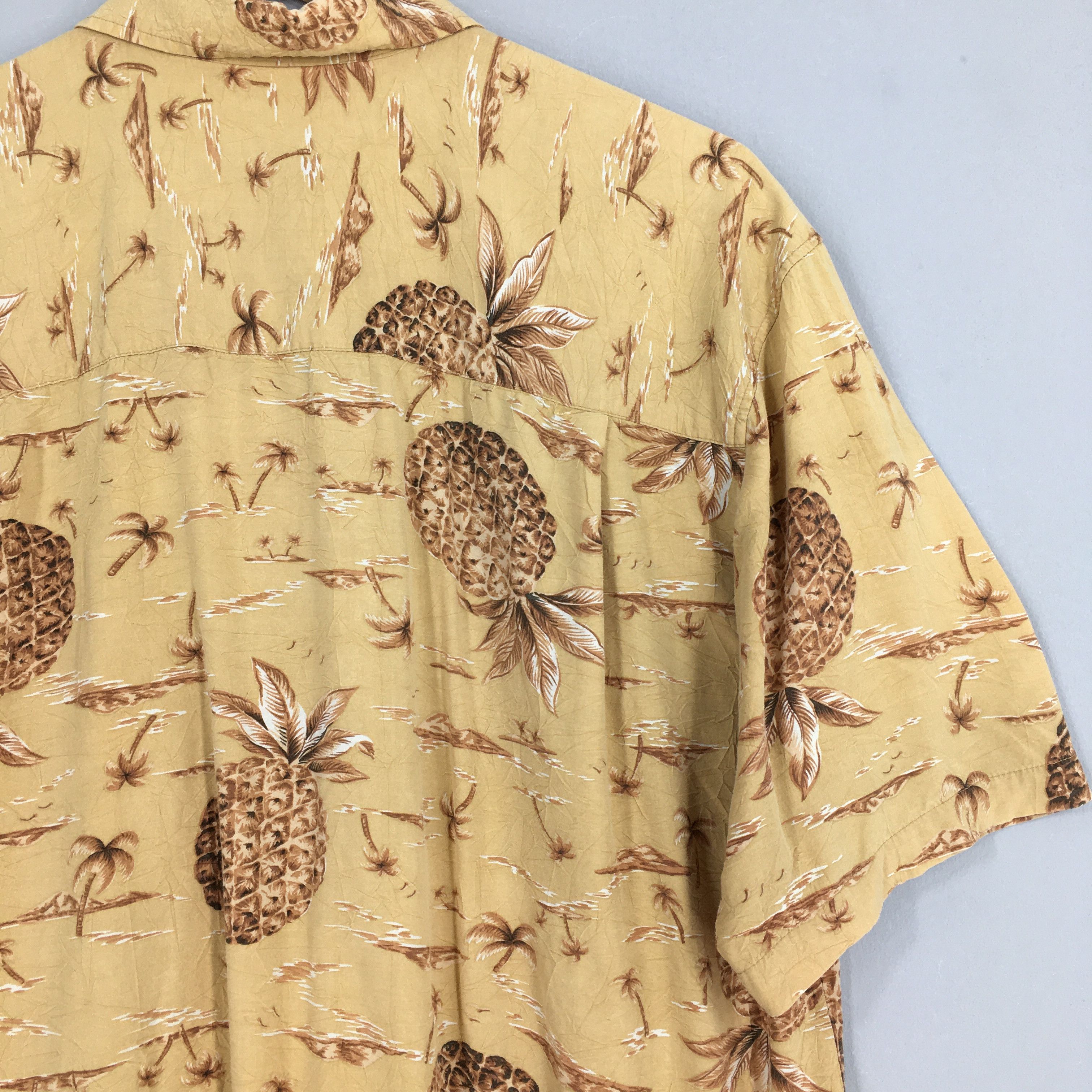 Vintage Vintage 90s Hawaiian Pineapples Aloha Tropical Rayon Shirt Size US L / EU 52-54 / 3 - 8 Thumbnail