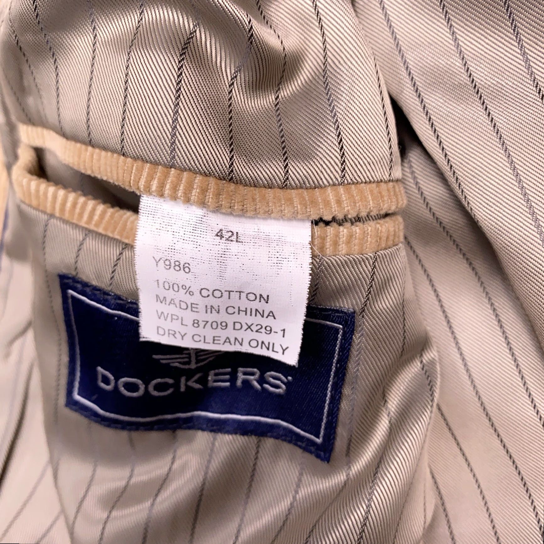 Dockers DOCKERS Sport Coat Blazer Corduroy Long 42 Brown Regular Men Size 42R - 6 Thumbnail