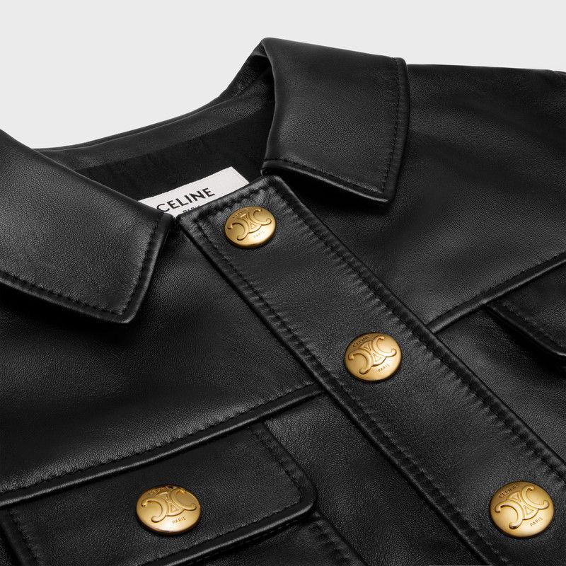 Celine o1bcso1str0126 2L116583C Soft Lambskin Mini Dress in Black Size M / US 6-8 / IT 42-44 - 3 Thumbnail