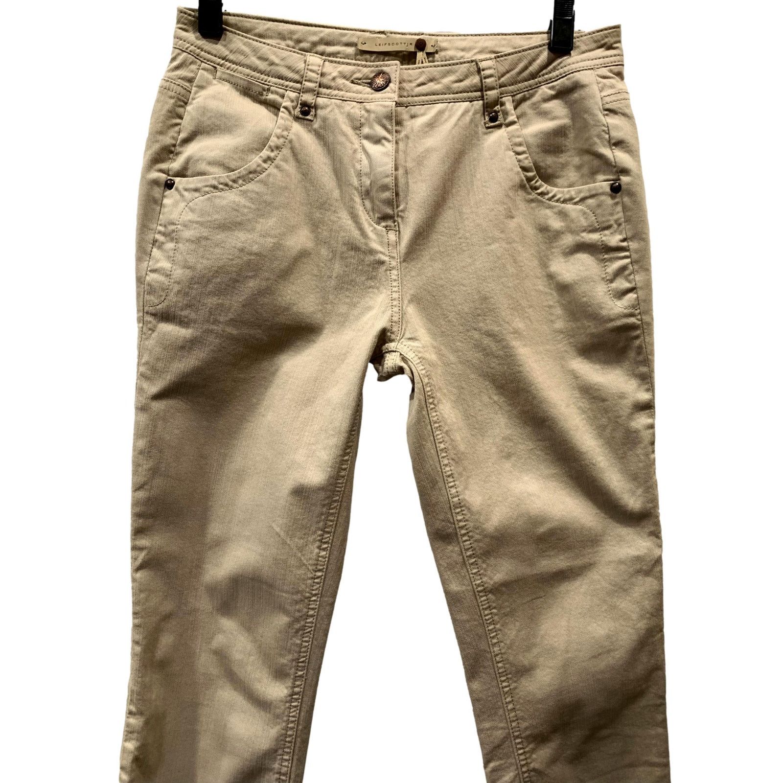 Anthropologie Anthropologie Leifsdottir Crop Ankle Jeans light khaki | 0 Size 28" / US 6 / IT 42 - 7 Thumbnail