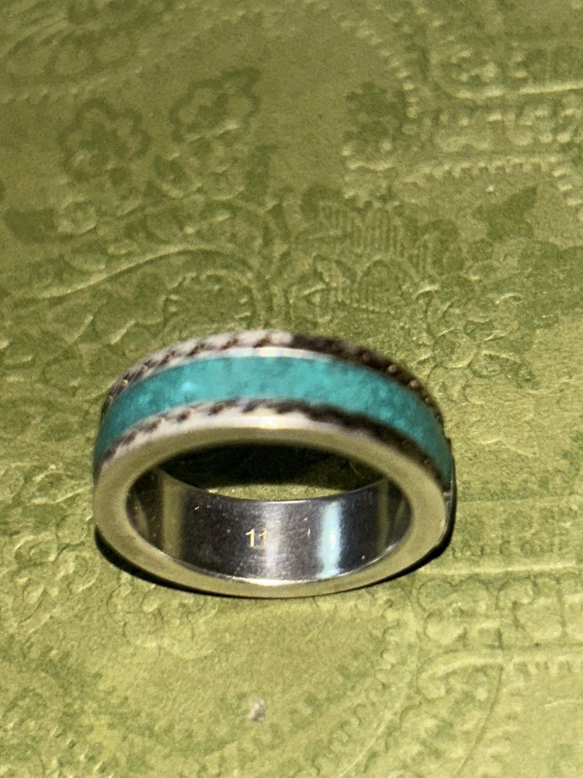 Gucci Gucci GG Sterling Silver Enamel Ring AG 925 Turquoise 645573 Size ONE SIZE - 6 Thumbnail