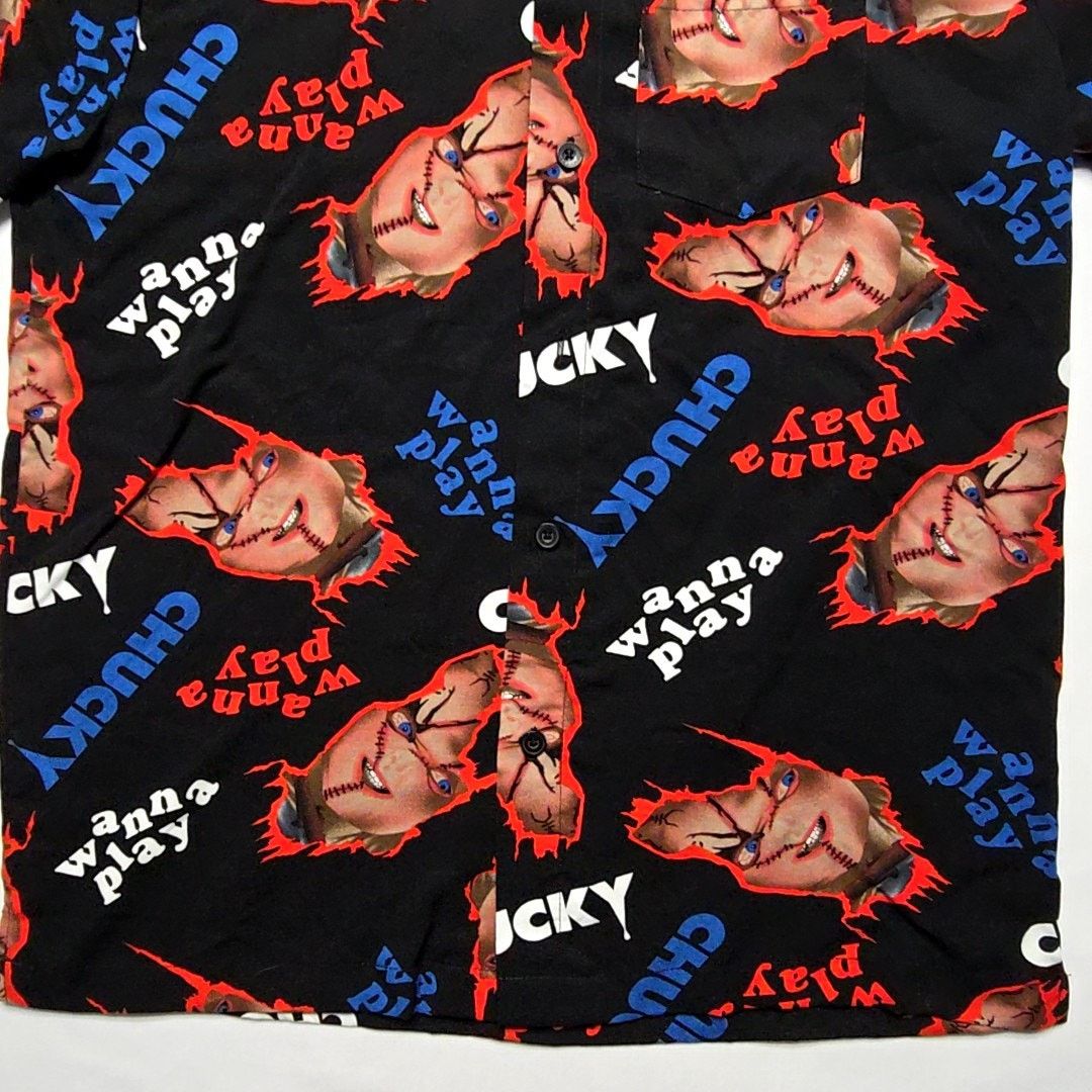 Other Chucky Horror Movie Shirt Wanna Play AOP Medium Button Up Size US M / EU 48-50 / 2 - 2 Thumbnail
