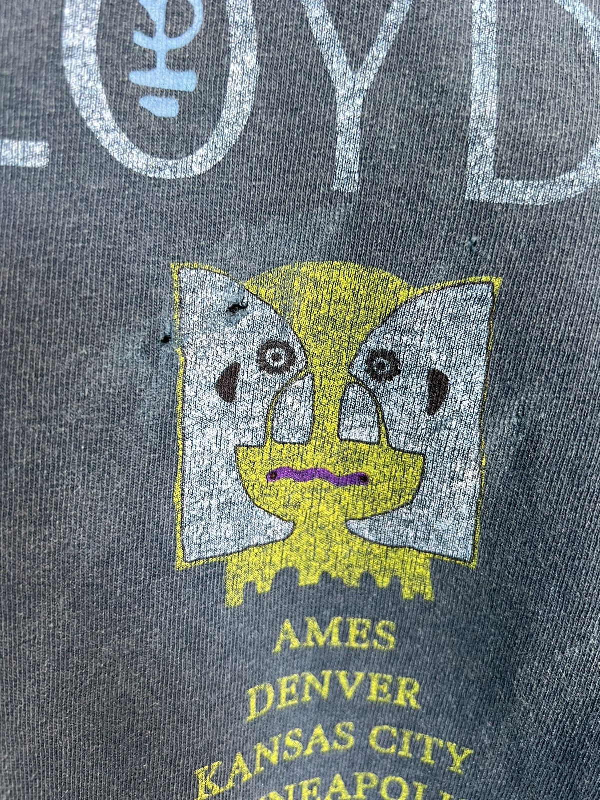 Band Tees PINK FLOYD Tour Blue Faded Long Sleeve Crop Tops Size XL / US 12-14 / IT 48-50 - 6 Thumbnail