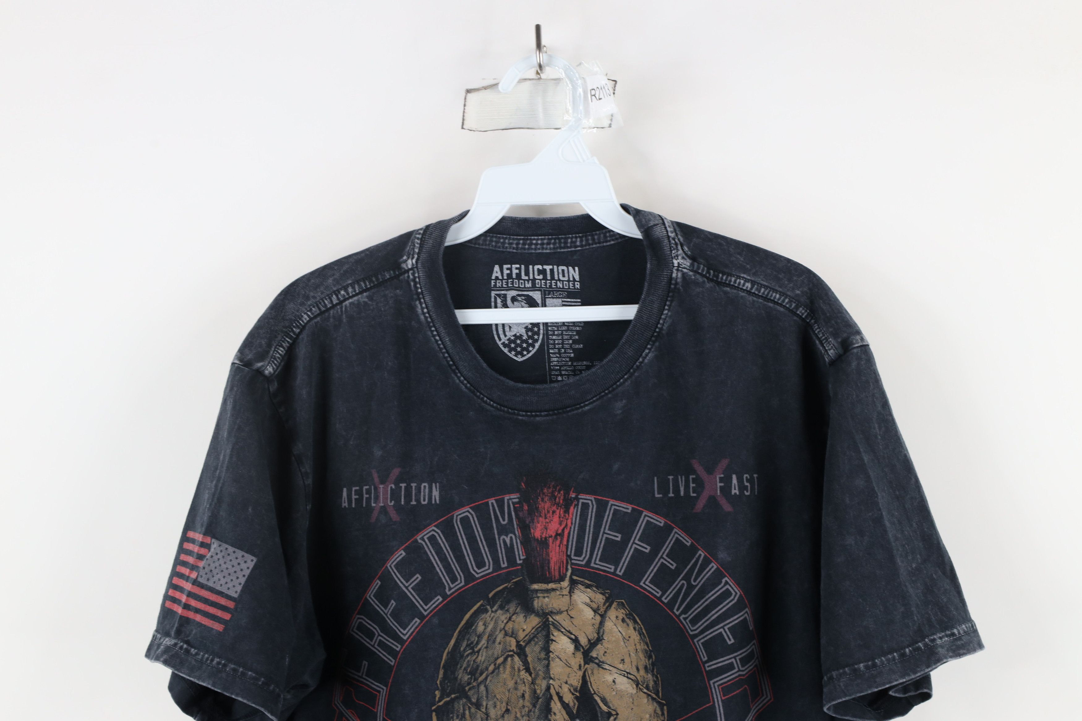 Affliction × Vintage Vintage Affliction MMA Molon Labe Spartans Skull T-Shirt USA Size US L / EU 52-54 / 3 - 2 Thumbnail
