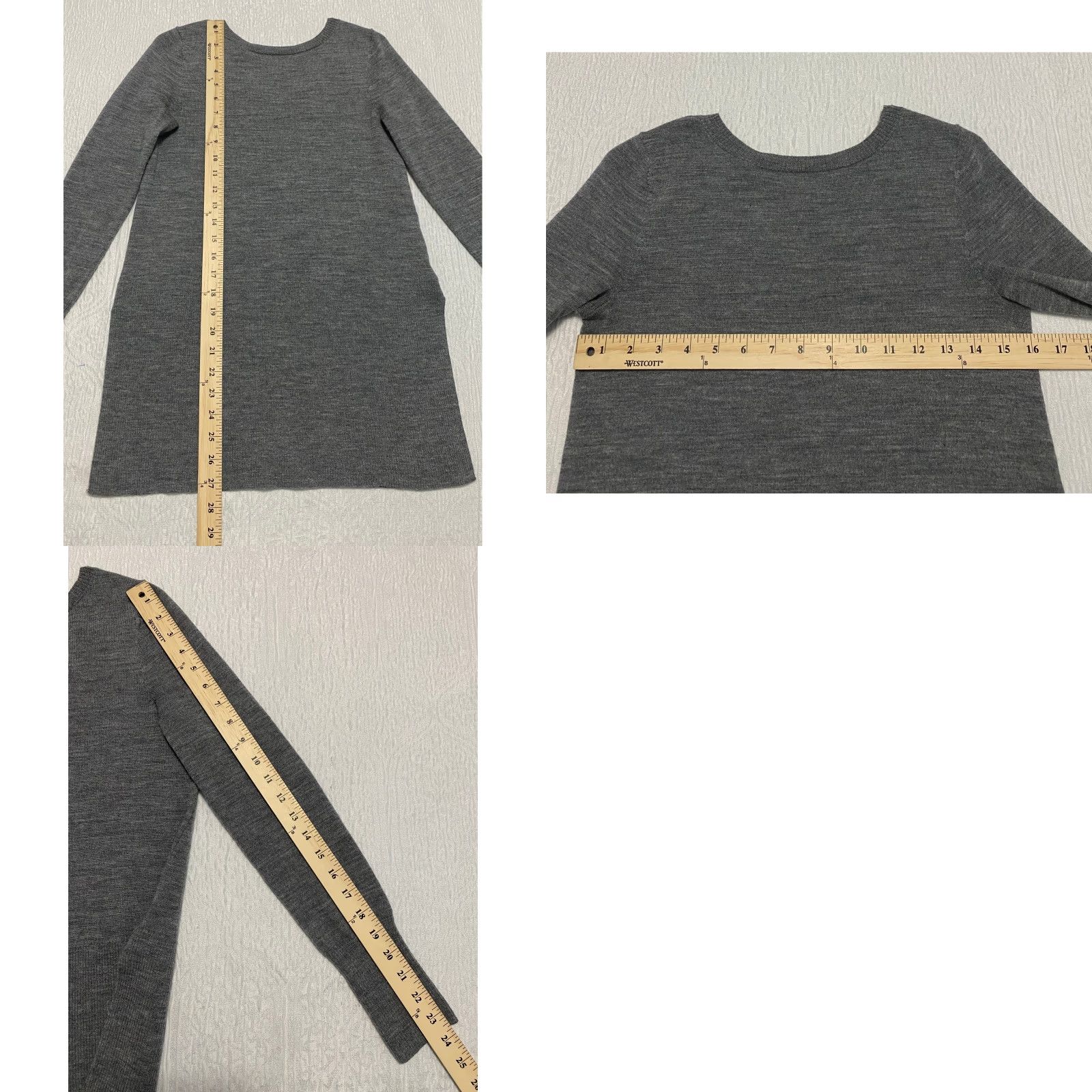 Vintage Max Studio Women's Sweater Tunic Gray 100% Extrafine Merino Wool Size S Size S / US 4 / IT 40 - 8 Thumbnail