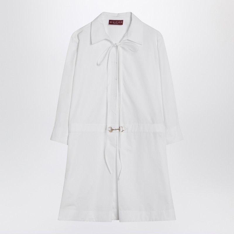 Gucci Gucci White Shirtdress In Cotton Poplin Size S / US 4 / IT 40 - 1 Thumbnail