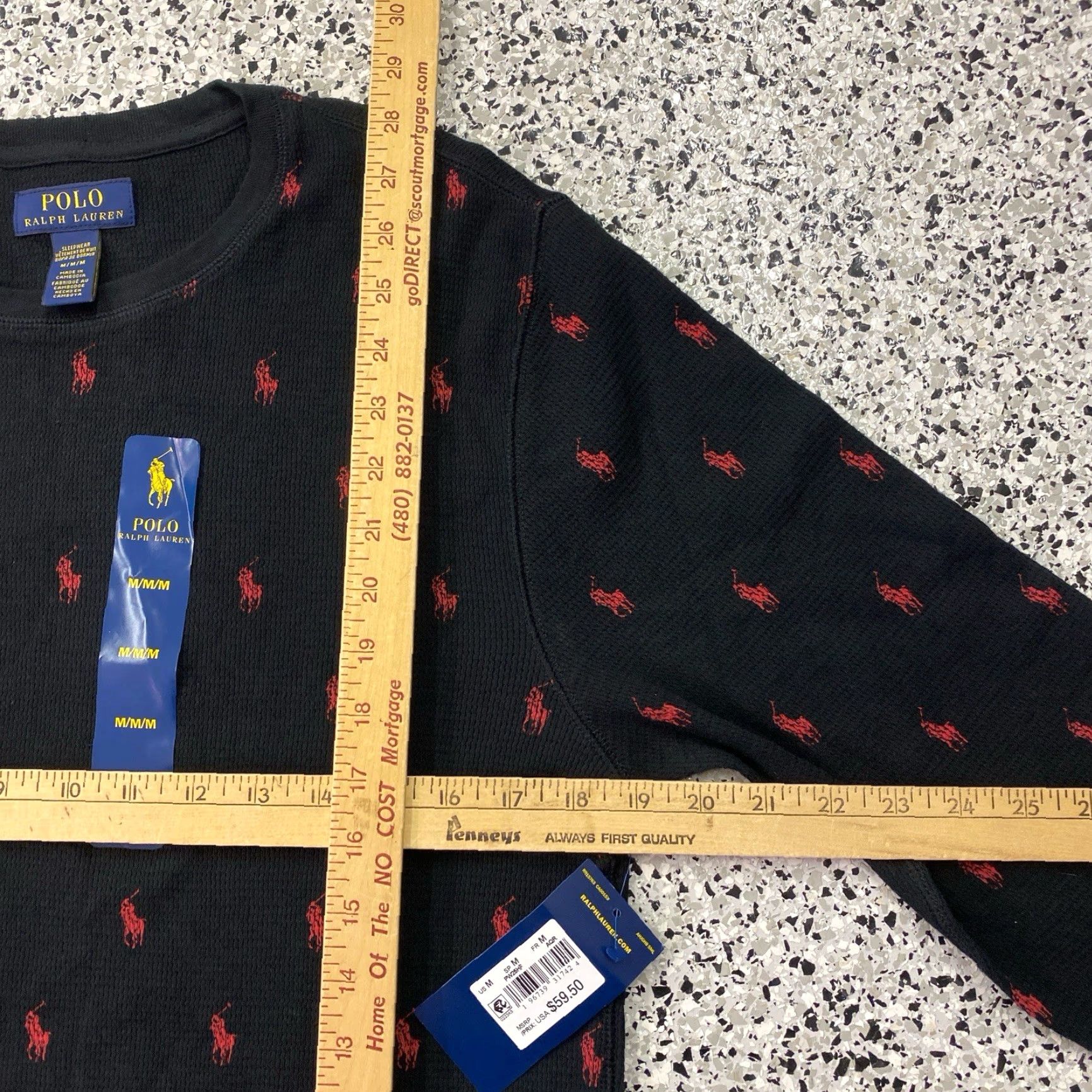 Polo Ralph Lauren Polo Ralph Lauren Mens Medium Sleepwear Thermal Shirt Black Waffle Pony NEW NWT Size US M / EU 48-50 / 2 - 4 Thumbnail