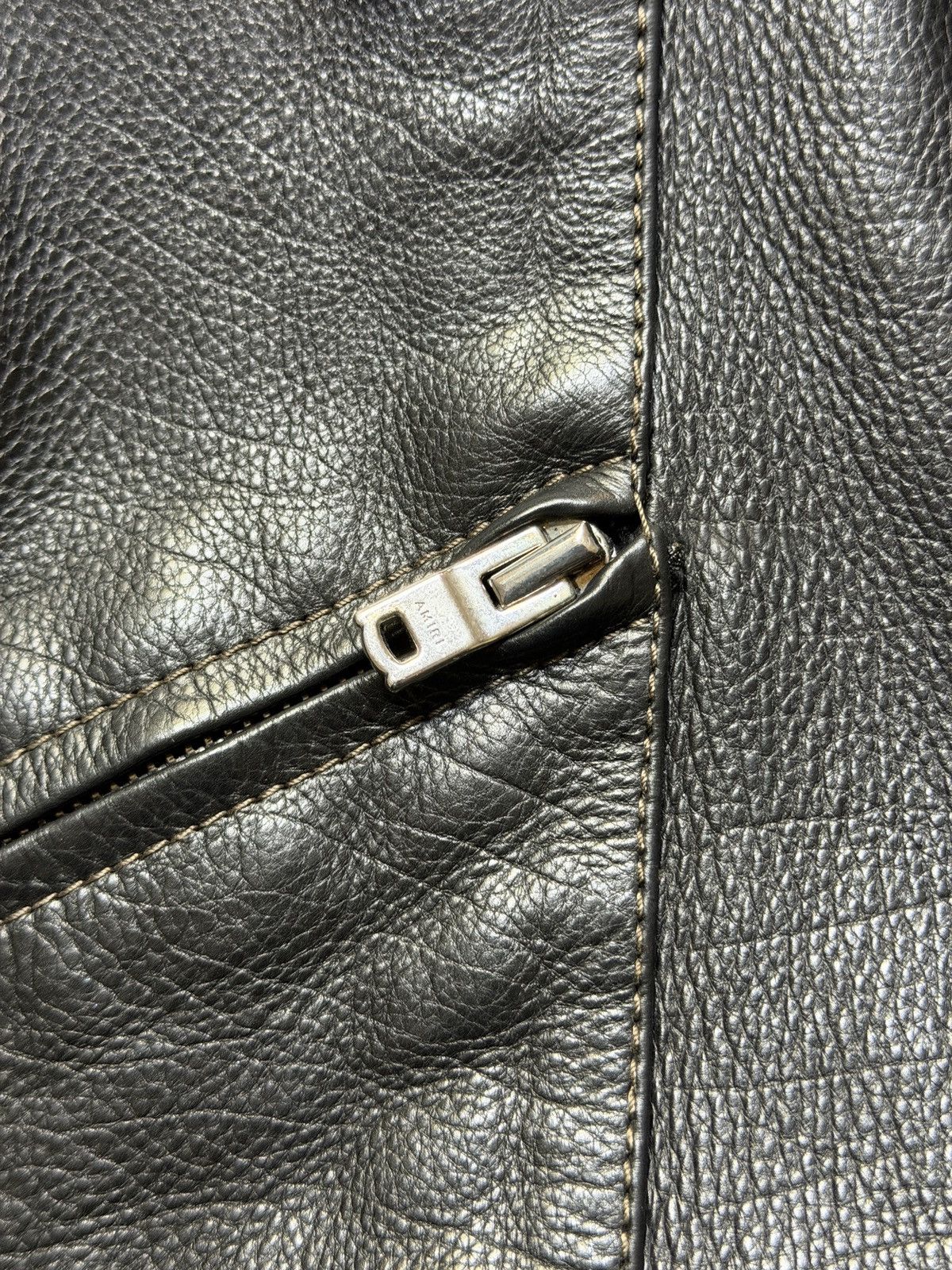 Amiri Amiri Black Leather Single Zip Biker Jacket Sz 48 Small Size US S / EU 44-46 / 1 - 8 Thumbnail