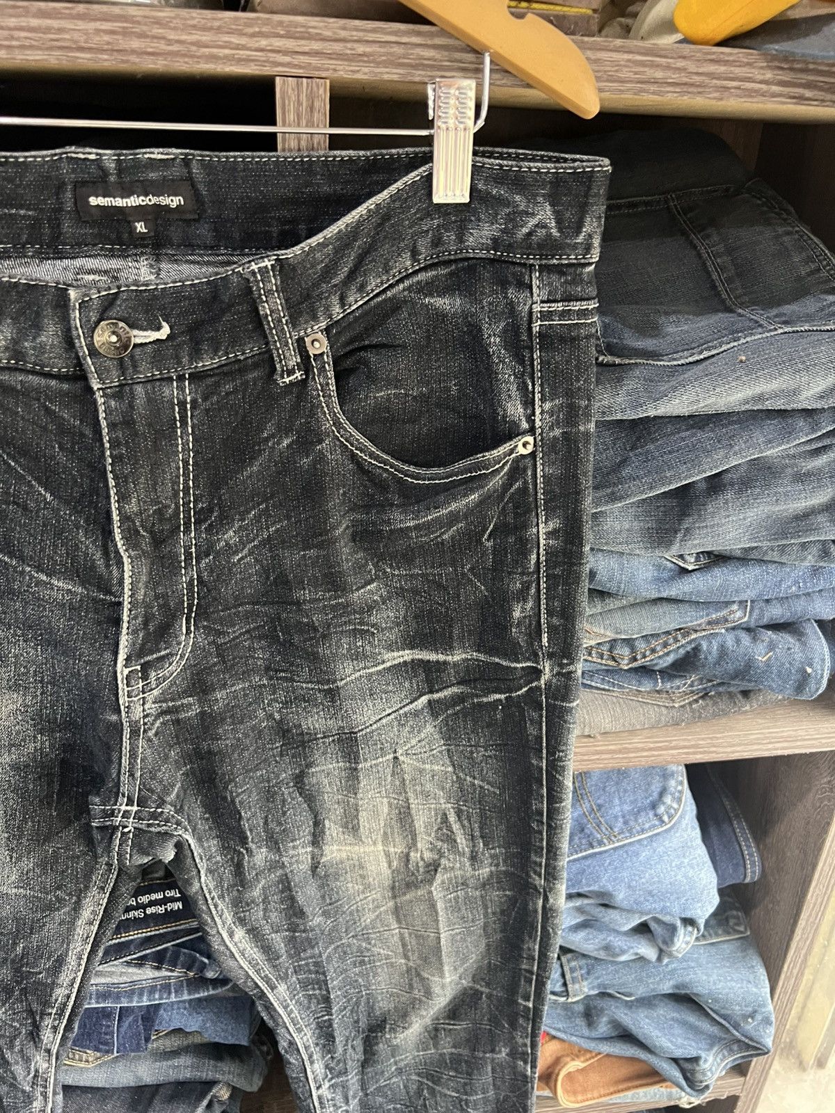 semanticdesign 🔥Rare Semantic Design Flared Distressed Denim Size US 35 - 7 Thumbnail