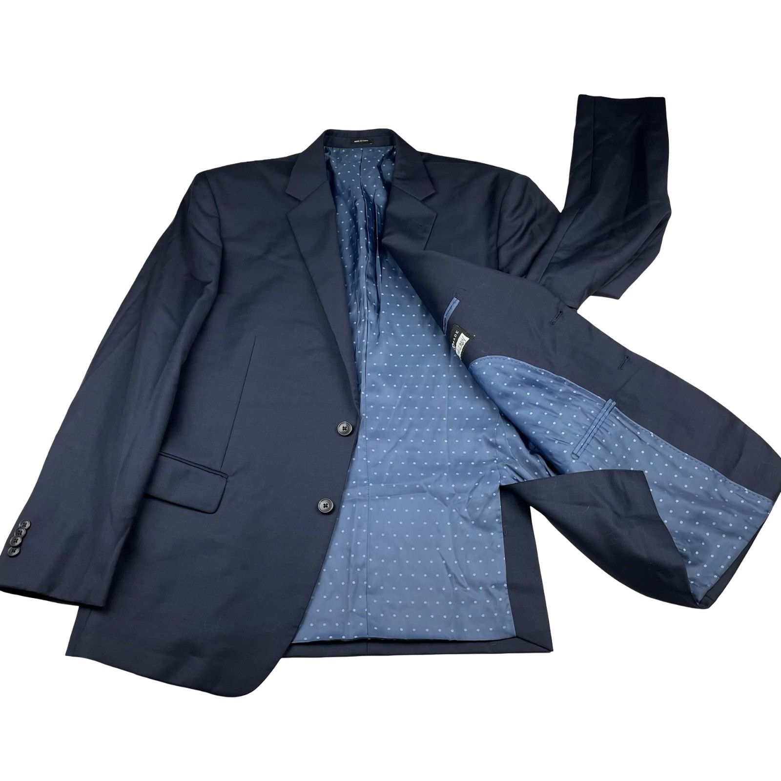 Joseph Abboud Joseph Abboud Men’s 100% Wool 2-Button Blazer Navy Blue • 46 Size 46R - 3 Thumbnail