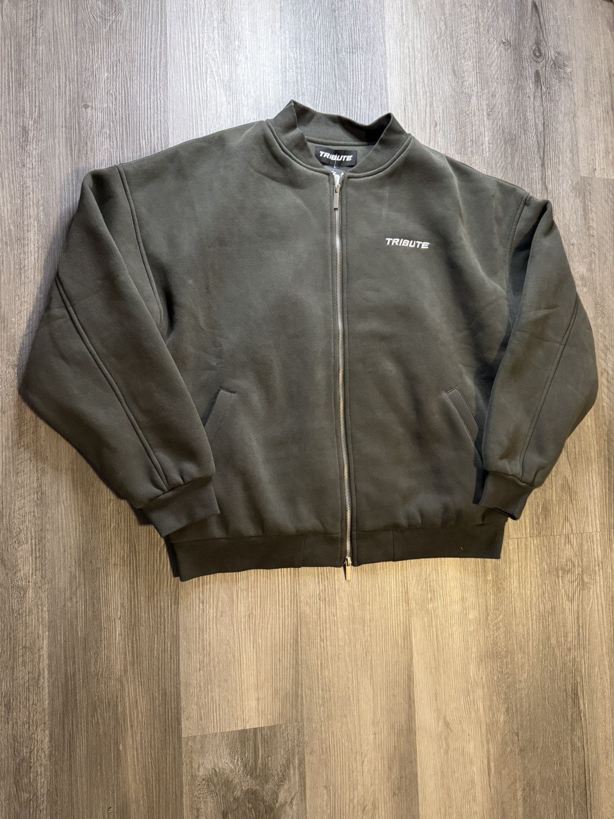 Richie Le Collection Tribute Fleece Bomber Jacket Olive Size US L / EU 52-54 / 3 - 2 Thumbnail