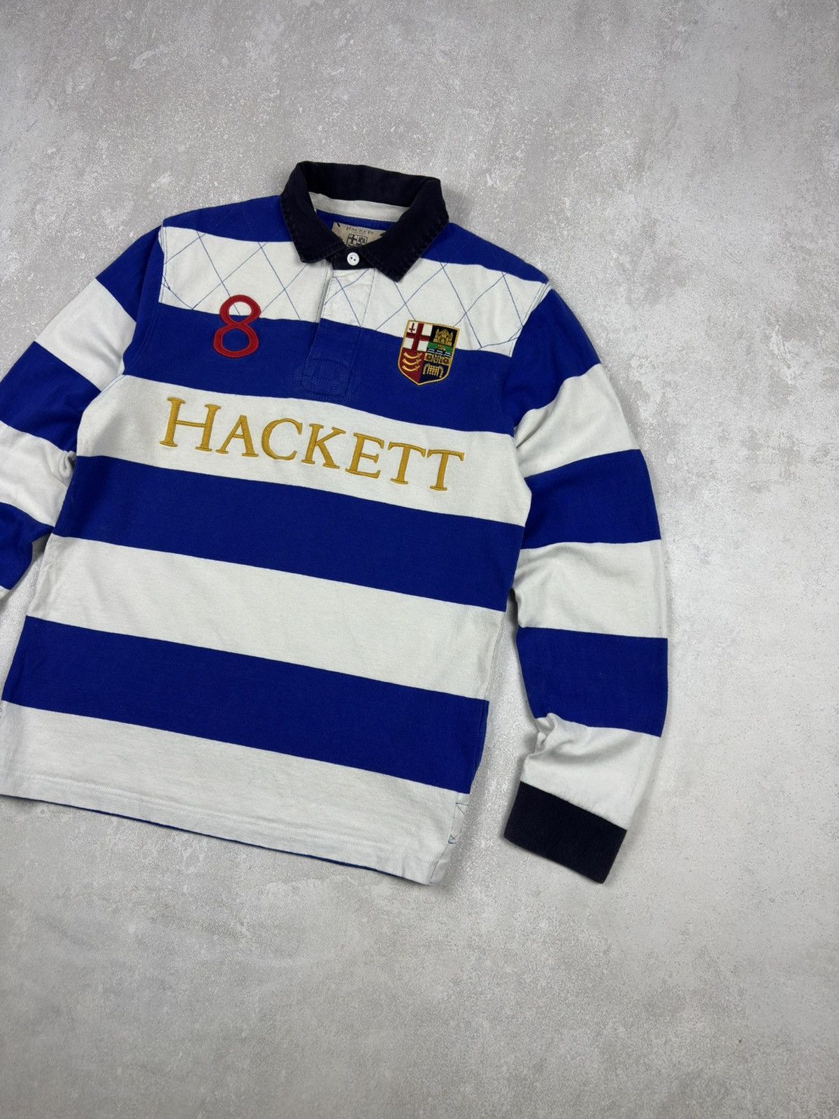 Hackett Vintage Hackett London LRC #8 Rugby Striped Polo Long Sleeve Size US S / EU 44-46 / 1 - 2 Thumbnail