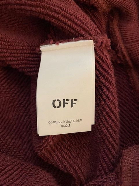Off-White Off White Brand New Maroon Zip Up Hoodie - Size XL Size US XL / EU 56 / 4 - 5 Thumbnail