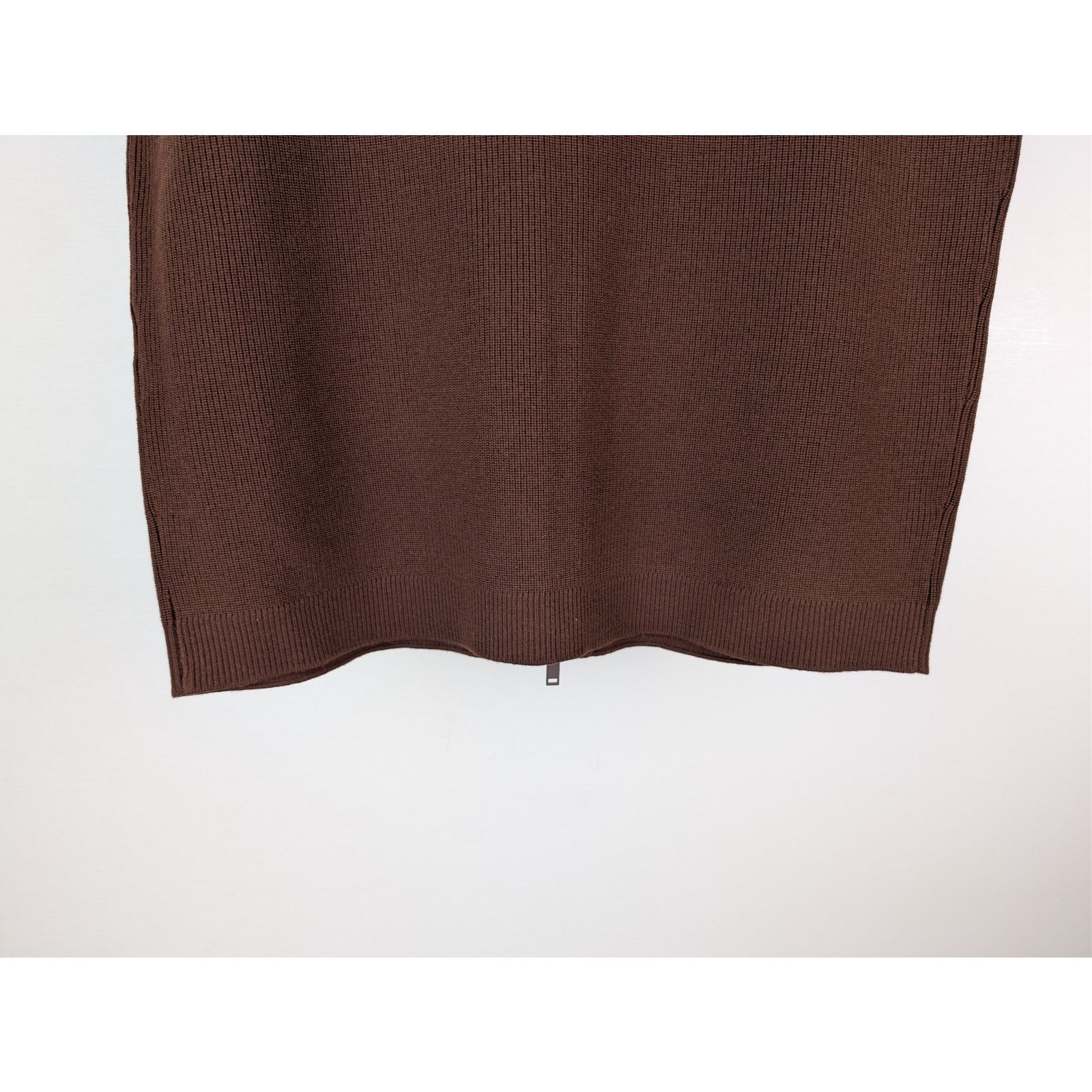 Studio Nicholson o1rshd1 Chesnut Knitwear 12GG Rib Zipped Vest Gilet in Brown Size US M / EU 48-50 / 2 - 12 Thumbnail
