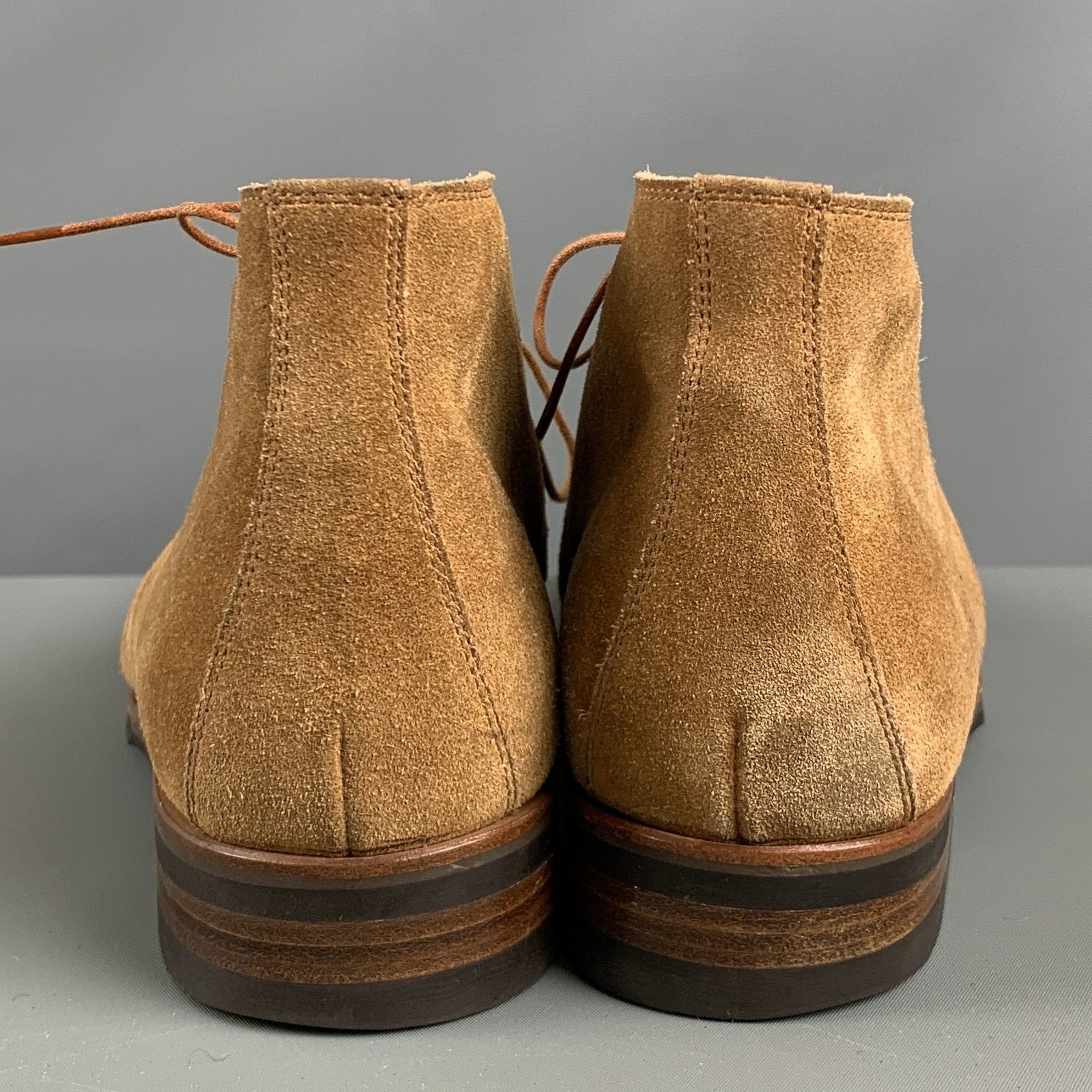 Battistoni BATTISTONI Size 7 Camel Suede Lace Up Boots Size US 7 / EU 40 - 3 Thumbnail