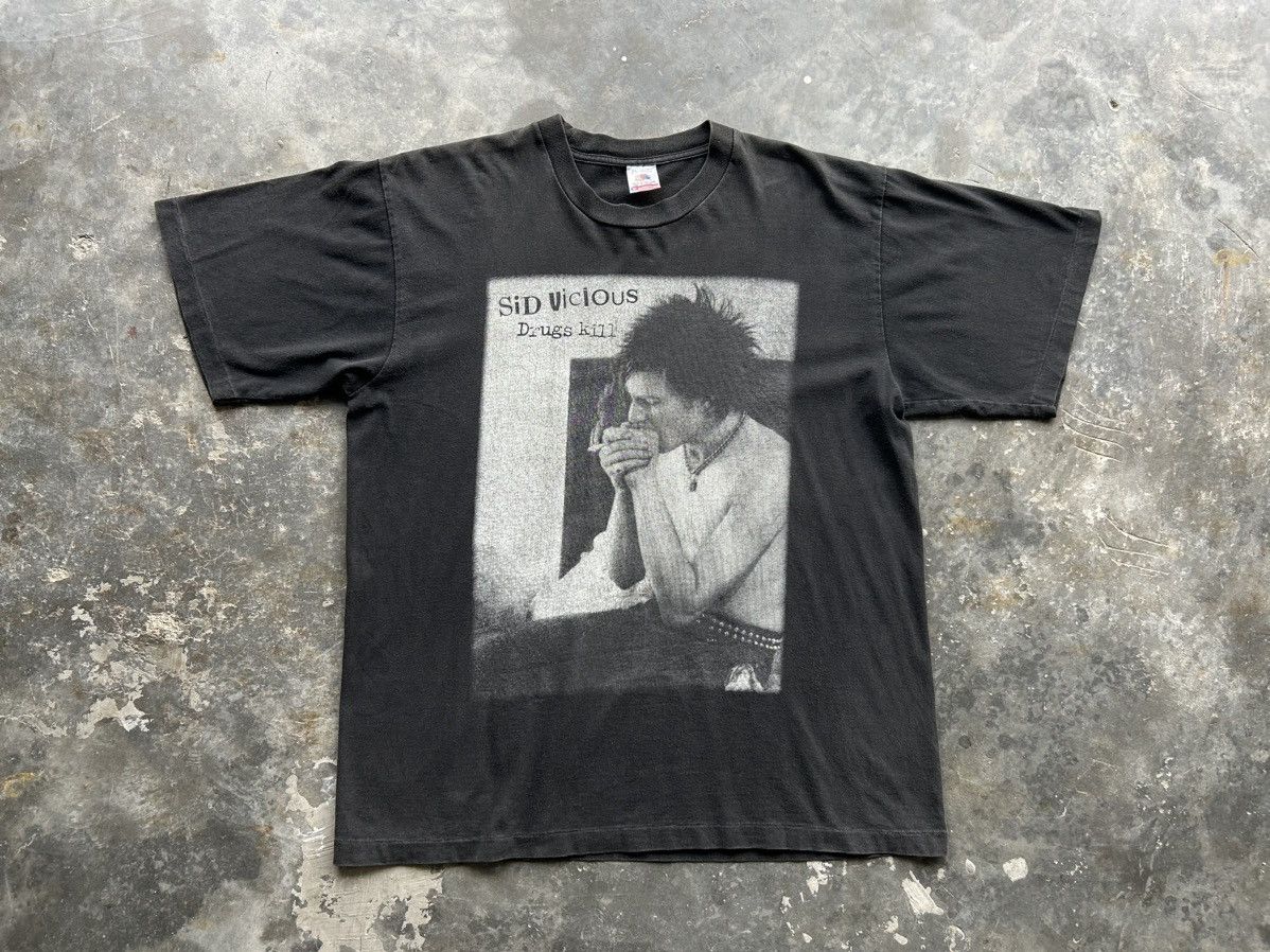 Band Tees × Vintage Vintage Sid vicious drugs kill Size US L / EU 52-54 / 3 - 1 Thumbnail