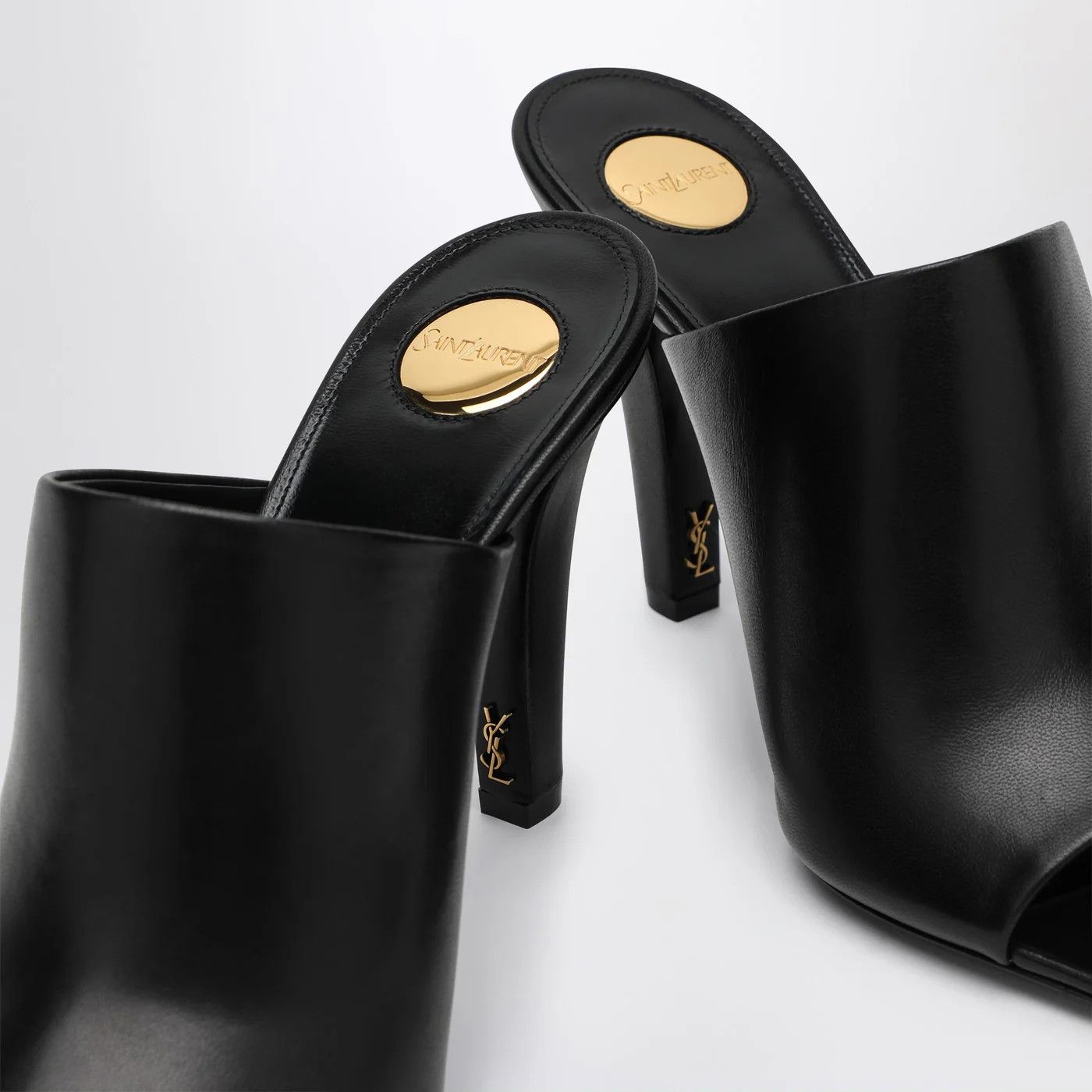 Saint Laurent Paris o1d2blof0526 Leather Mules in Black Size US 10 / IT 40 - 5 Thumbnail