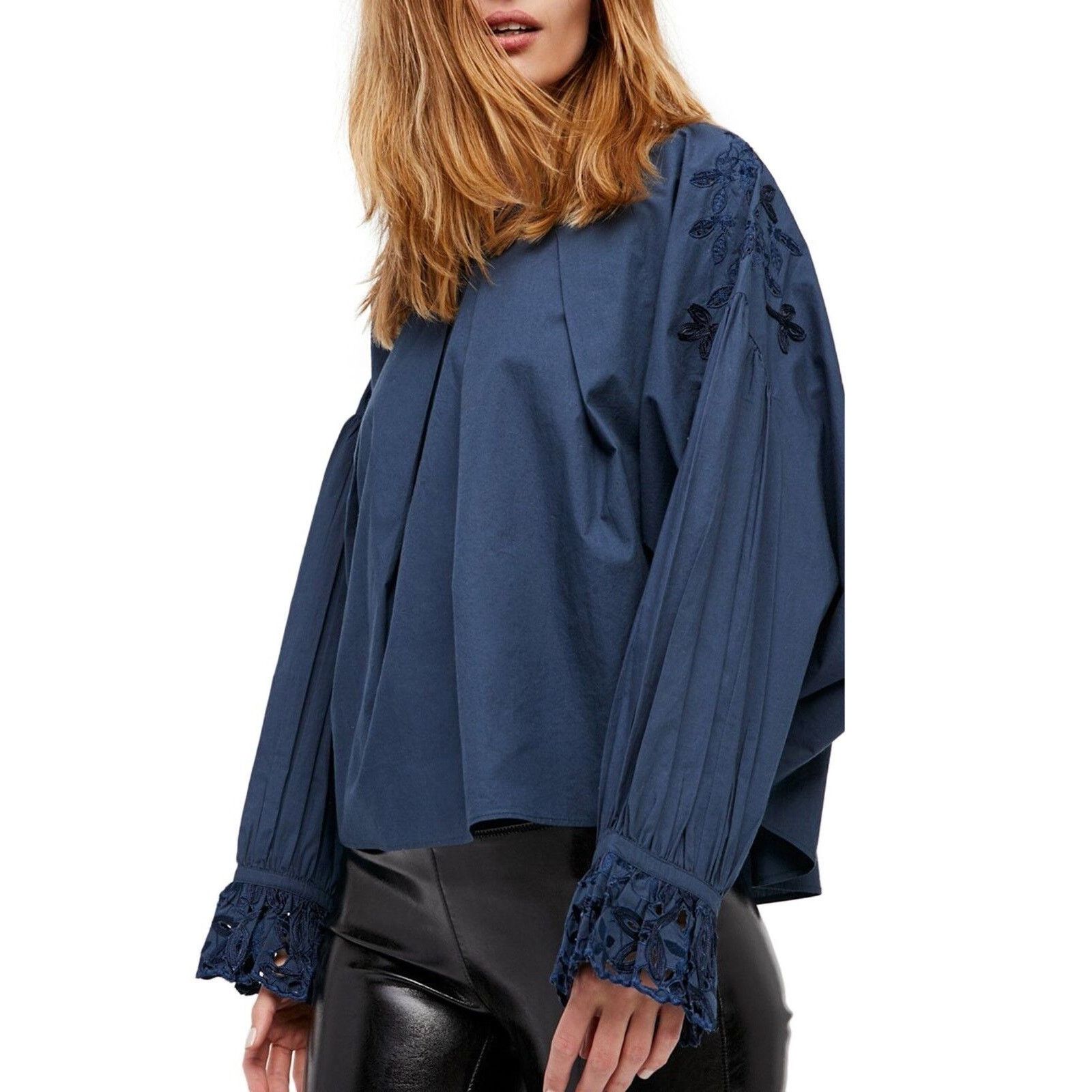 Free People New Free People Wishing Well Long Sleeve Embroidered Blouse Size S / US 4 / IT 40 - 3 Thumbnail