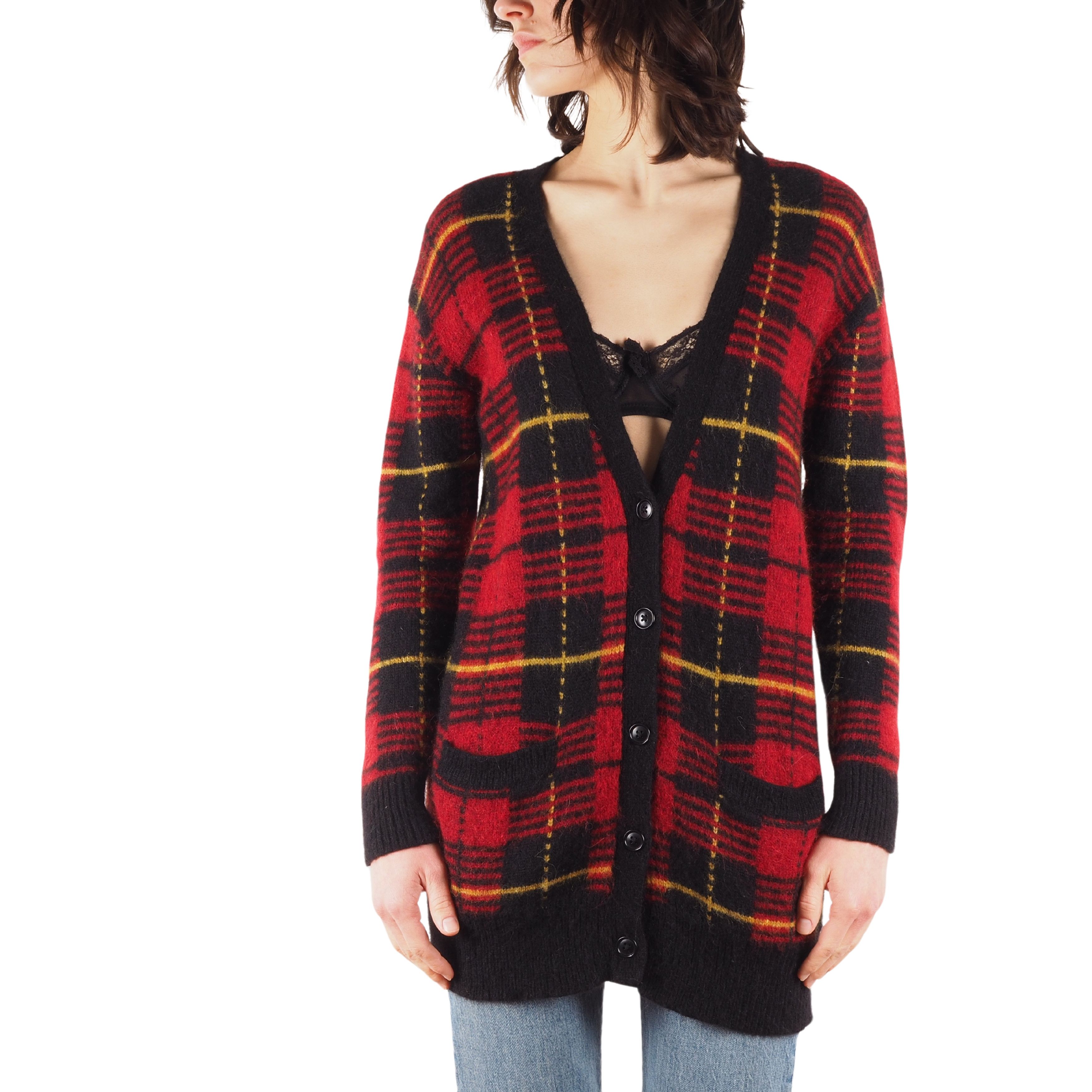 Polo Ralph Lauren Vintage Red Plaid Long Sweater Cardigan