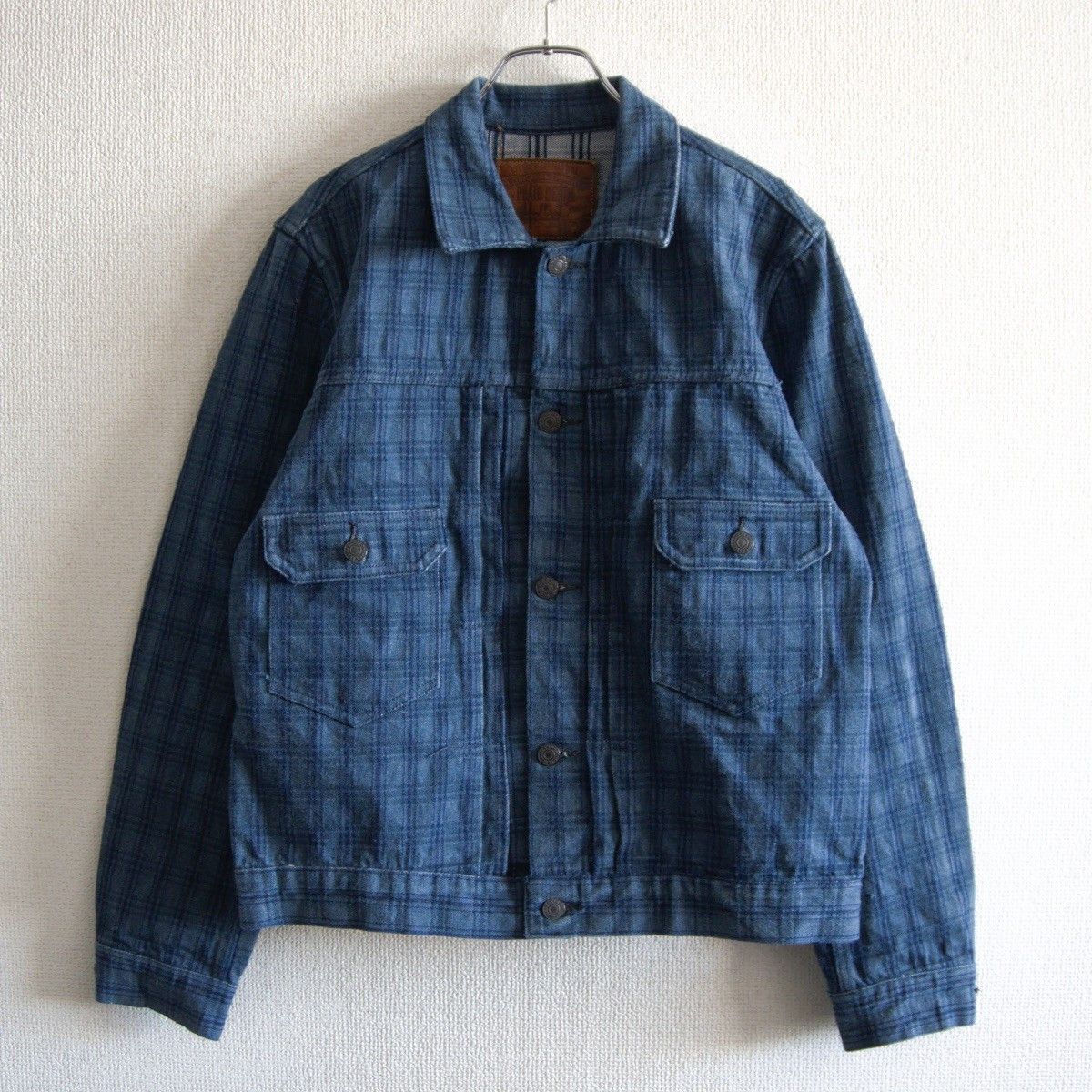 Studio D'Artisan Studio D'Artisan Hank-dyed Checked Denim Jacket Size 40 Size US XXS / EU 40 - 1 Thumbnail