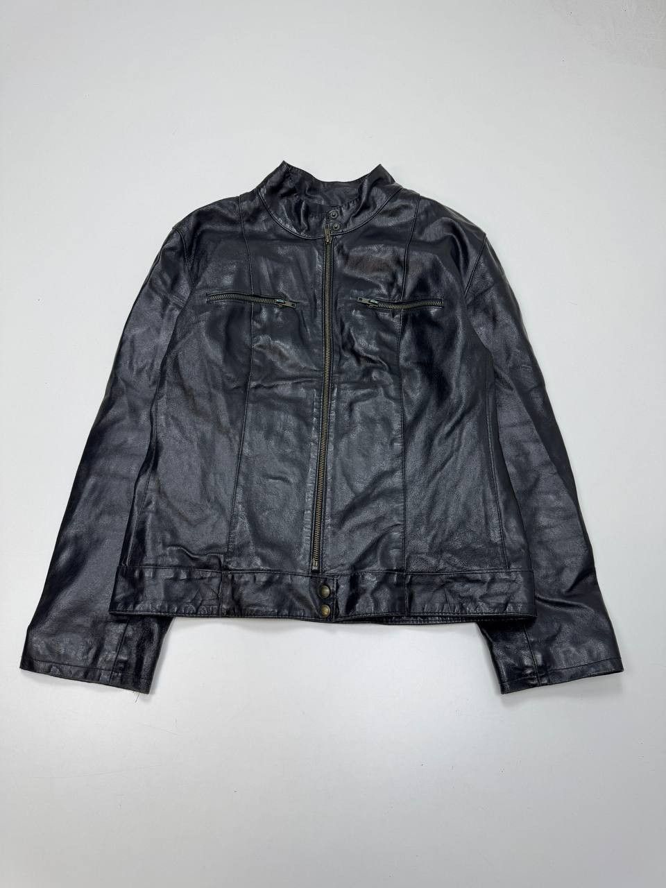 Vera Pelle Vintage leather biker jacket for women L Size L / US 10 / IT 46 - 1 Thumbnail