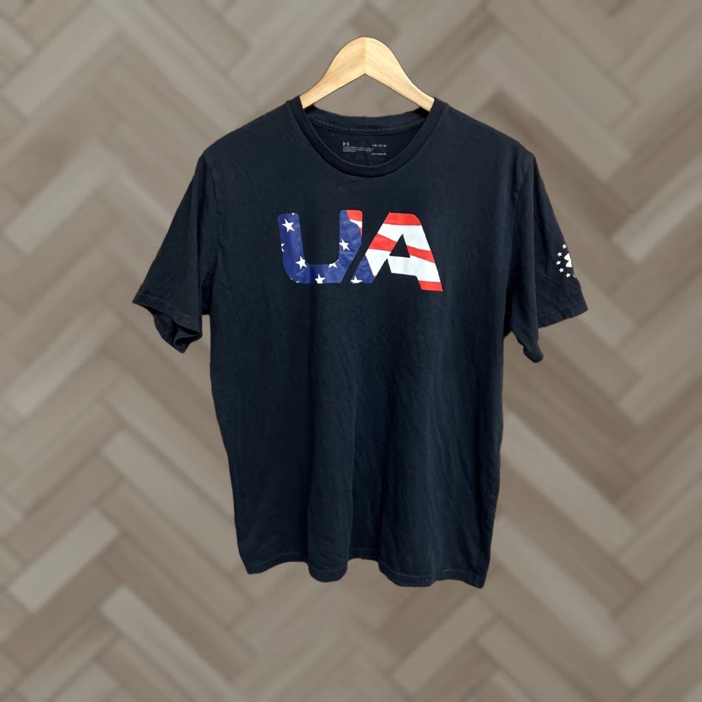 Under Armour Under Armour HeatGear Freedom USA Flag Black Short Sleeve T-Shirt Men’s L Size US L / EU 52-54 / 3 - 1 Thumbnail