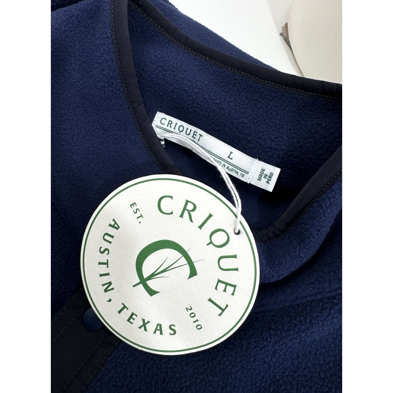 Logo 7 CRIQUET Austin - NEW w TAG - Fleece Pullover Jacket Snap Embroidered Logo L Blue Mens Regular Size XS to XL? Size US L / EU 52-54 / 3 - 4 Thumbnail